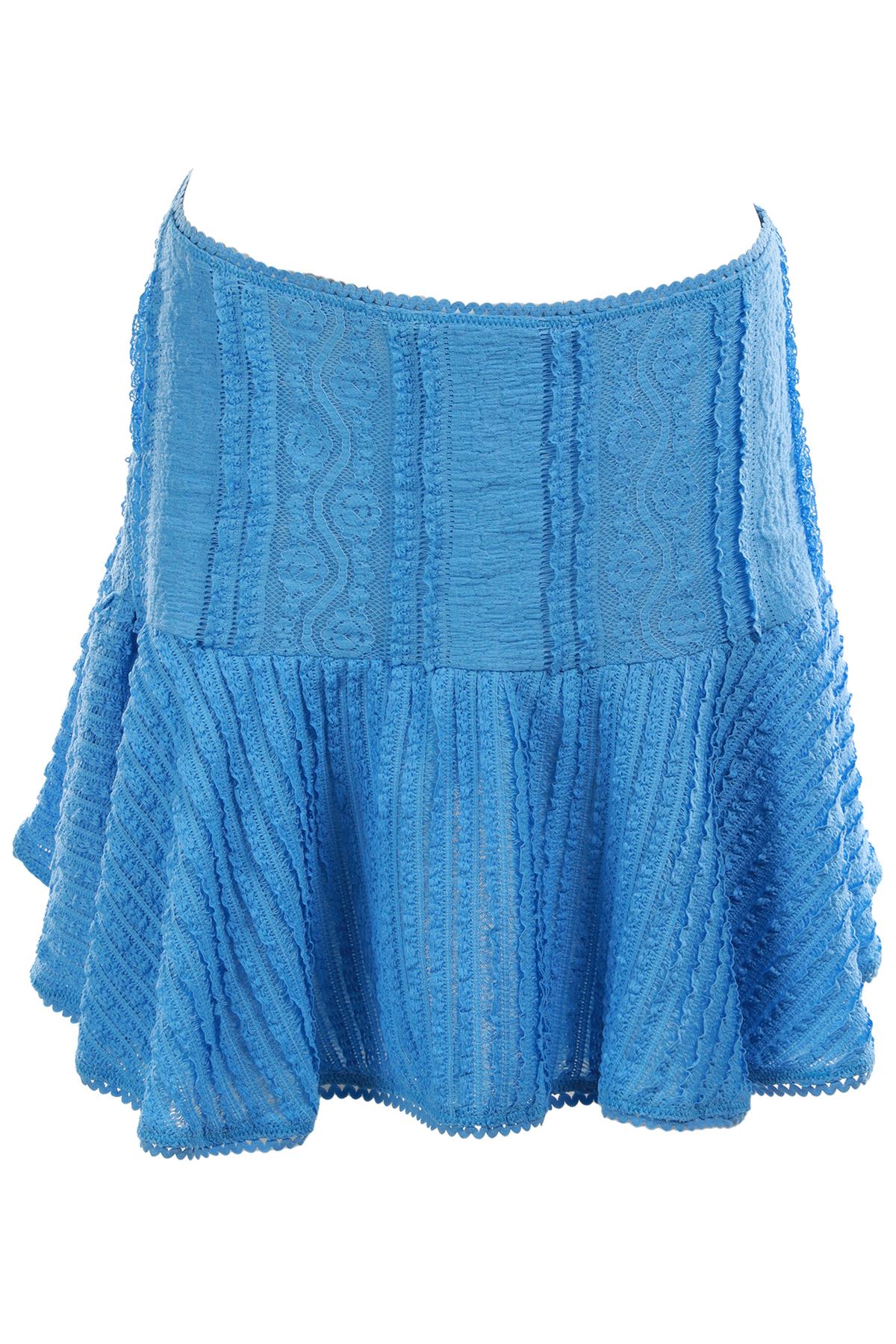 CHARO BLUE COTTON MINI SKIRT MEDIUM