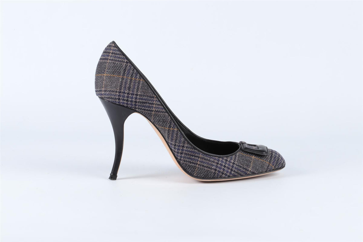MANOLO BLAHNIK GREY WOOL PUMPS EU 38 UK 5 US 8
