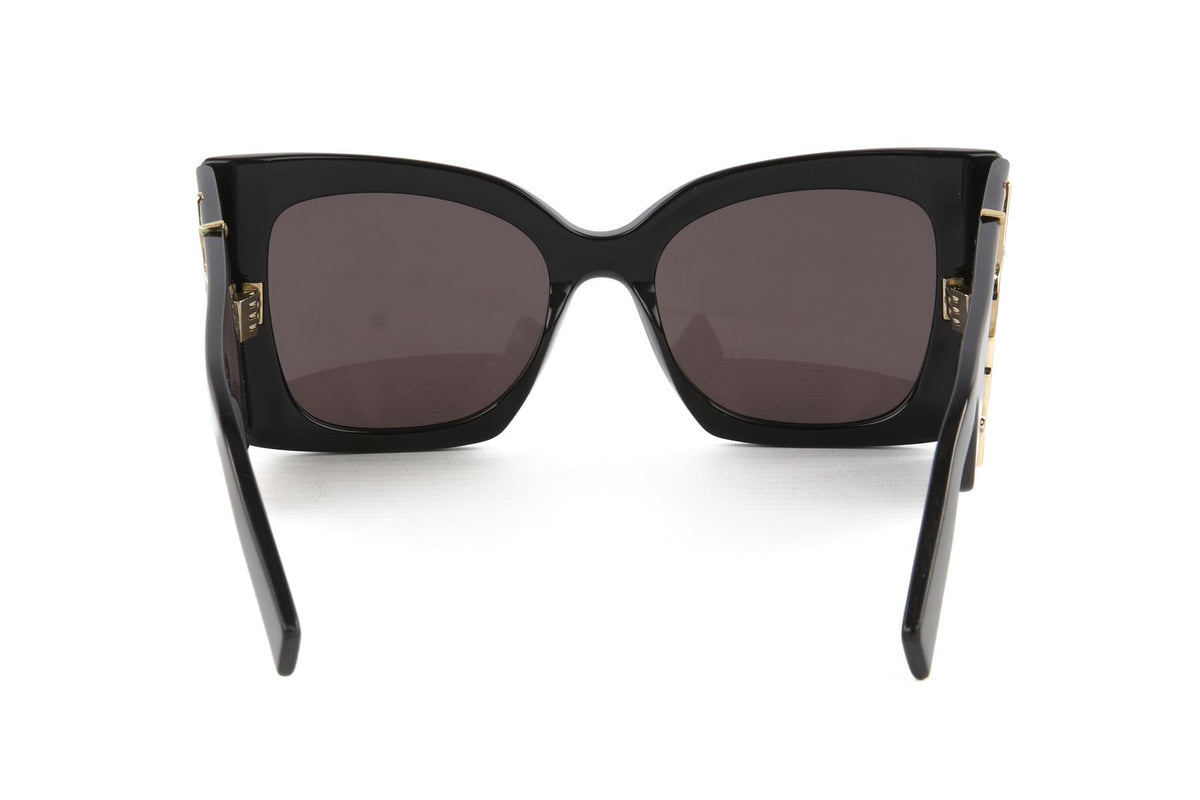 SAINT LAURENT BLACK BLAZE CAT EYE ACETATE SUNGLASSES