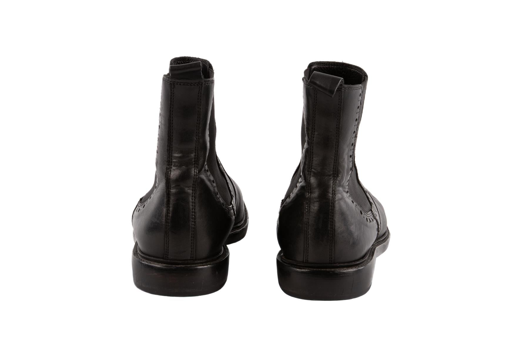 ISABEL MARANT BLACK LEATHER ANKLE BOOTS EU 39