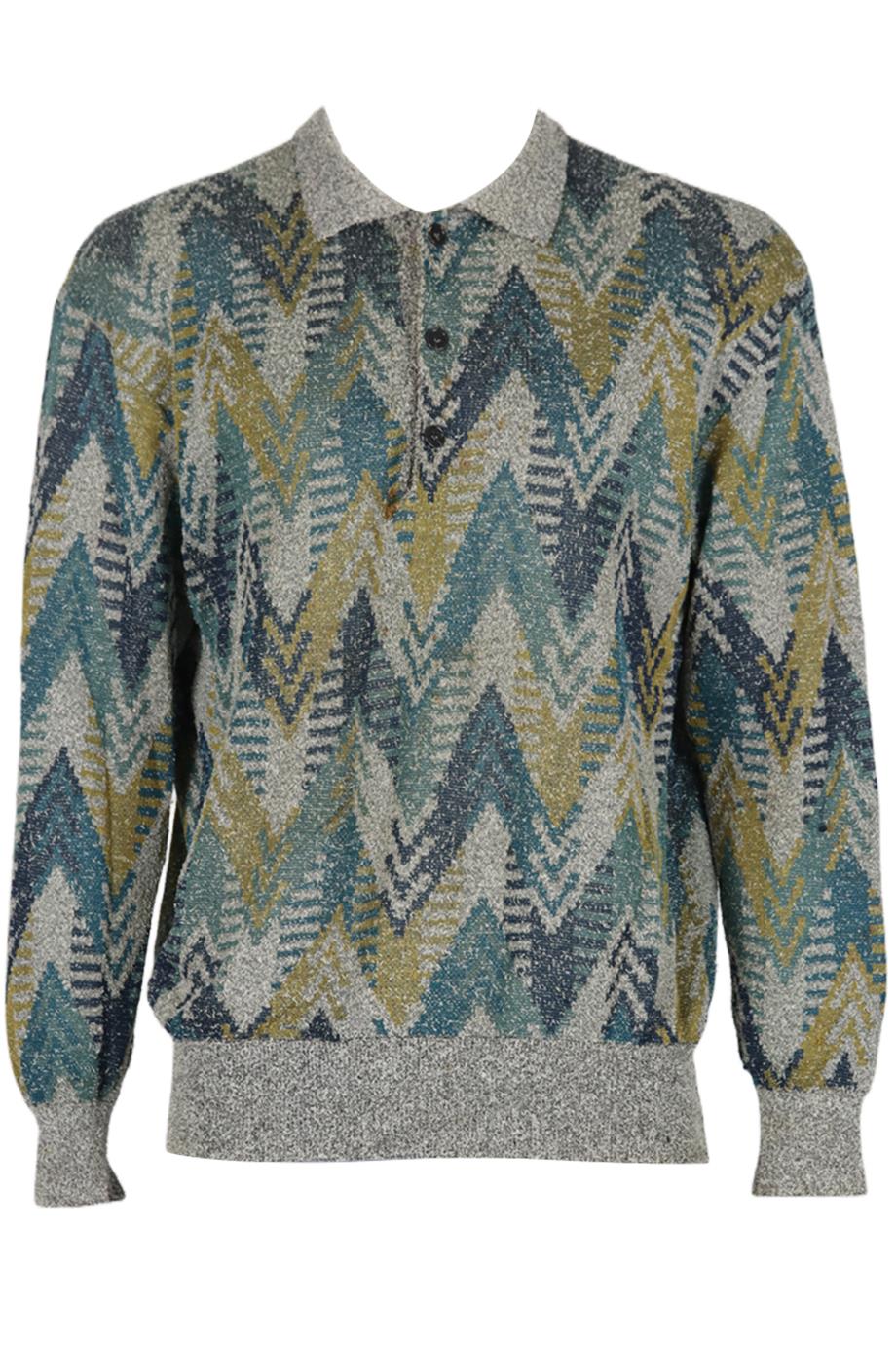 MISSONI MEN'S INTARSIA COTTON SWEATER IT 50 UK/US CHEST 40
