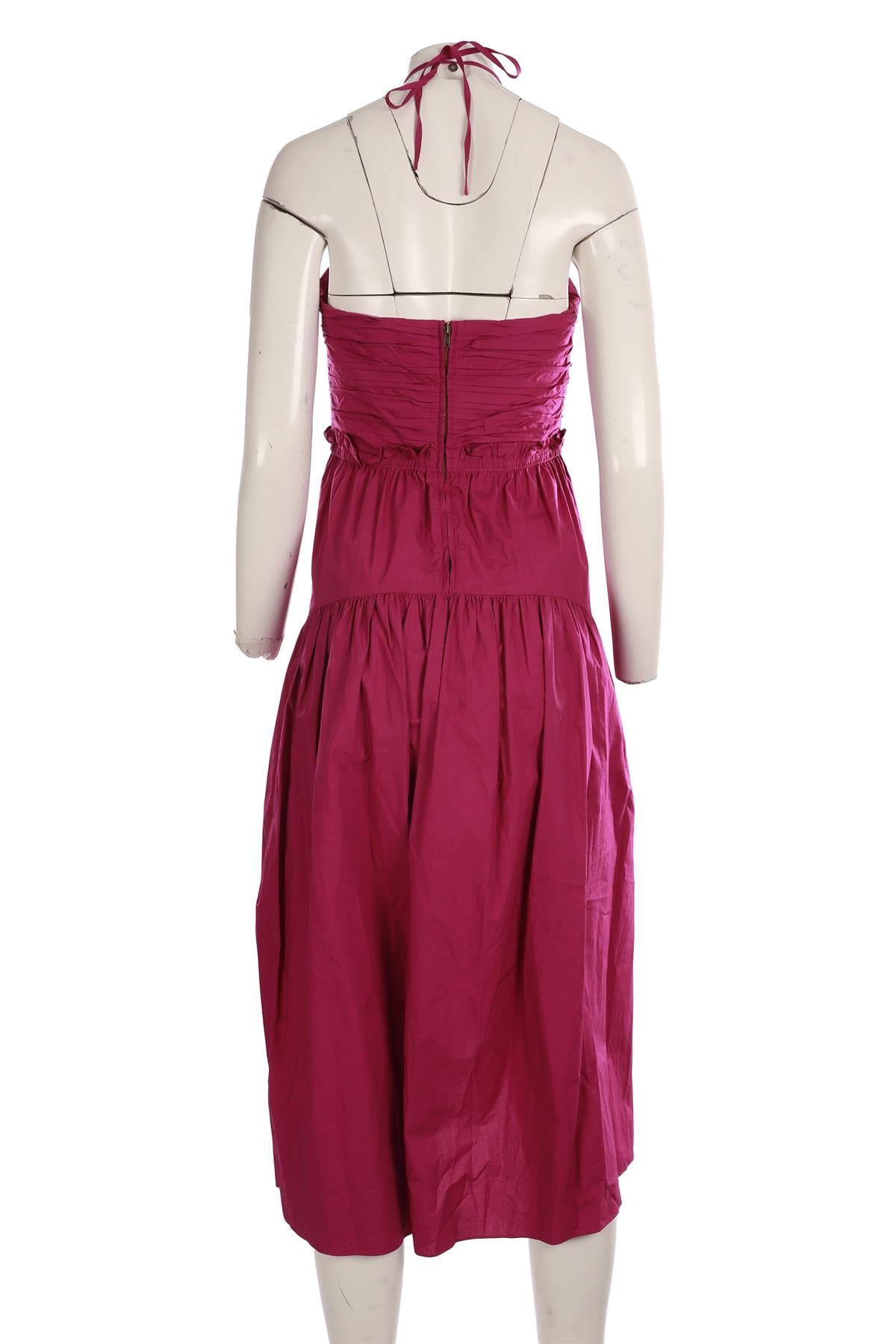ULLA JOHNSON PURPLE COTTON MIDI DRESS US 6 UK 10