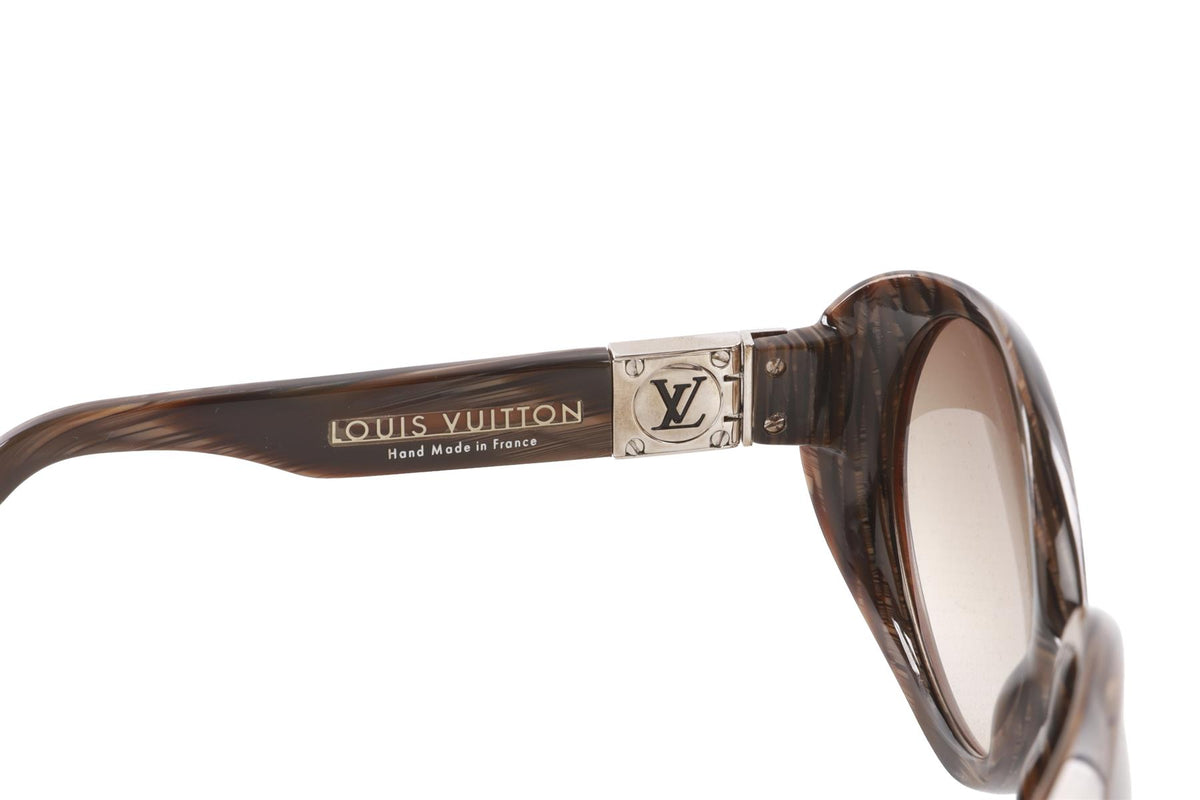 LOUIS VUITTON BROWN ROUND FRAME ACETATE SUNGLASSES