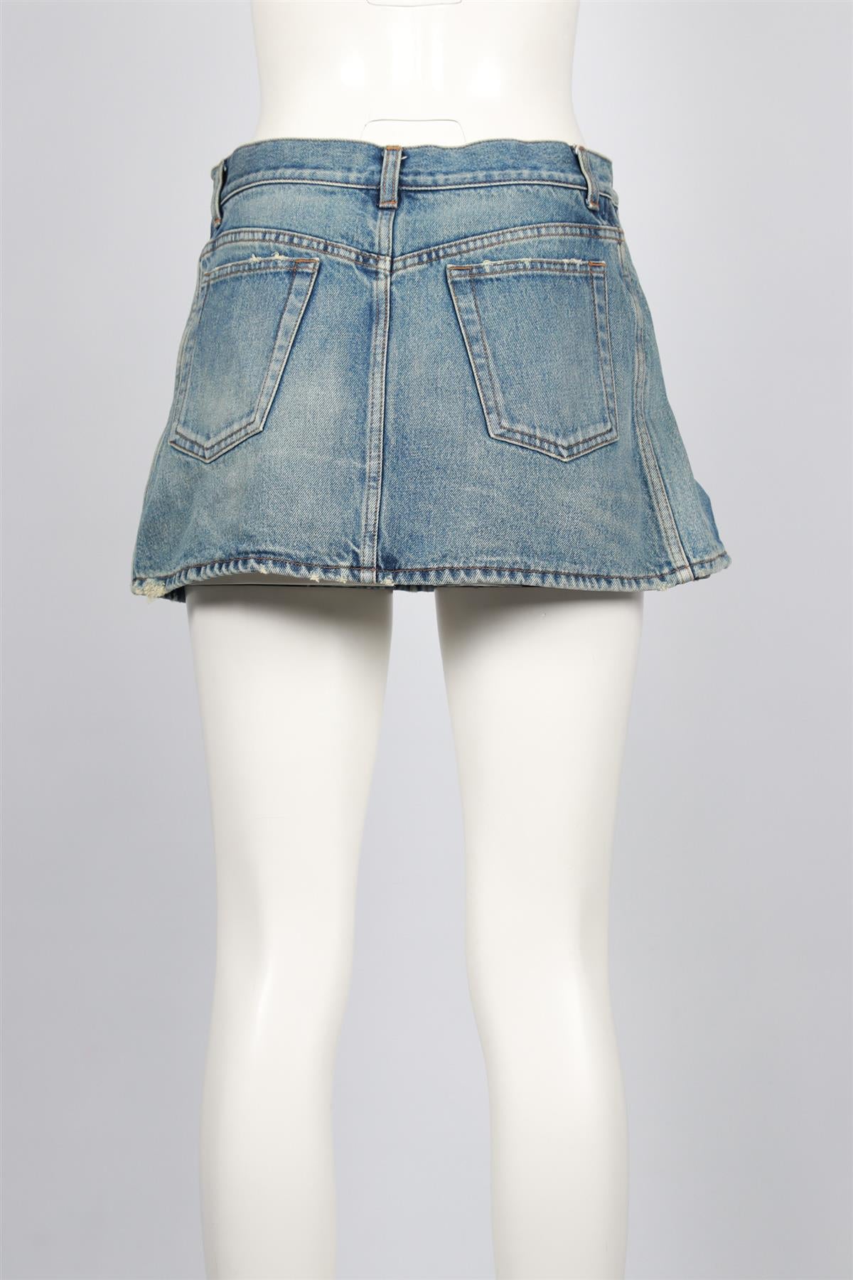 BALENCIAGA BLUE DENIM MINI SKIRT FR 38 UK 10