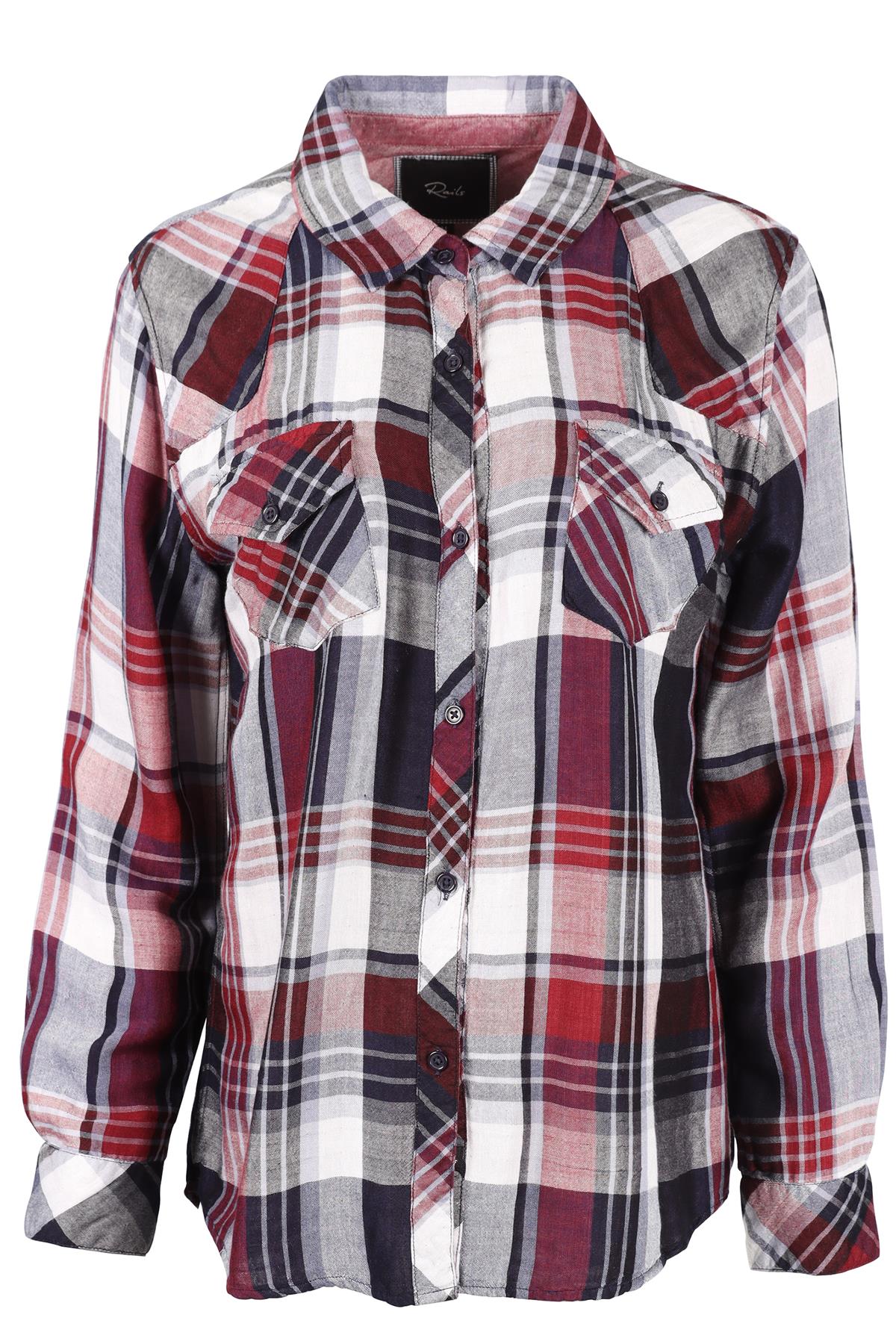 RAILS MULTICOLOURED CHECKED COTTON SHIRT MEDIUM