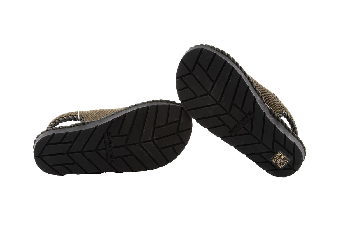 BOTTEGA VENETA GREEN JACK CORDUROY SANDALS EU 38 UK 5 US 8
