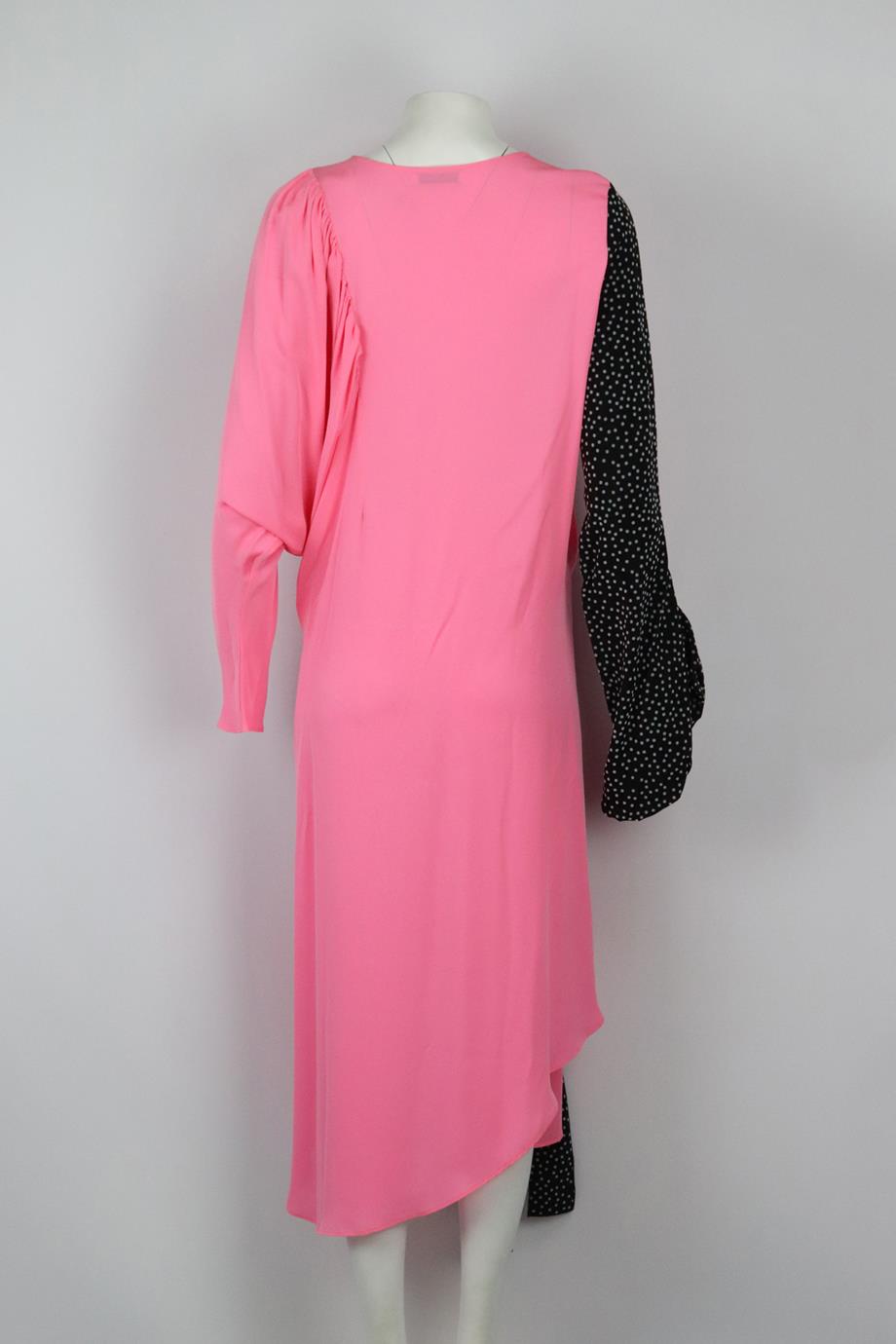 JW ANDERSON ASYMMETRIC TIE DETAILED SILK MIDI DRESS UK 8