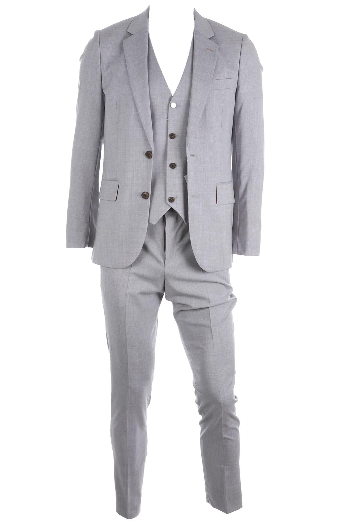 PAUL SMITH GREY MENS WOVEN THREE-PIECE SUIT UK/US 36 FR 36 IT 46