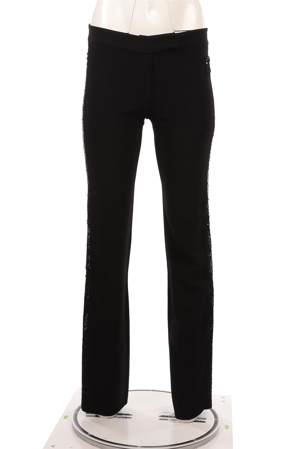 VALENTINO BLACK VINTAGE CREPE STRAIGHT LEG PANTS IT 40 UK 8