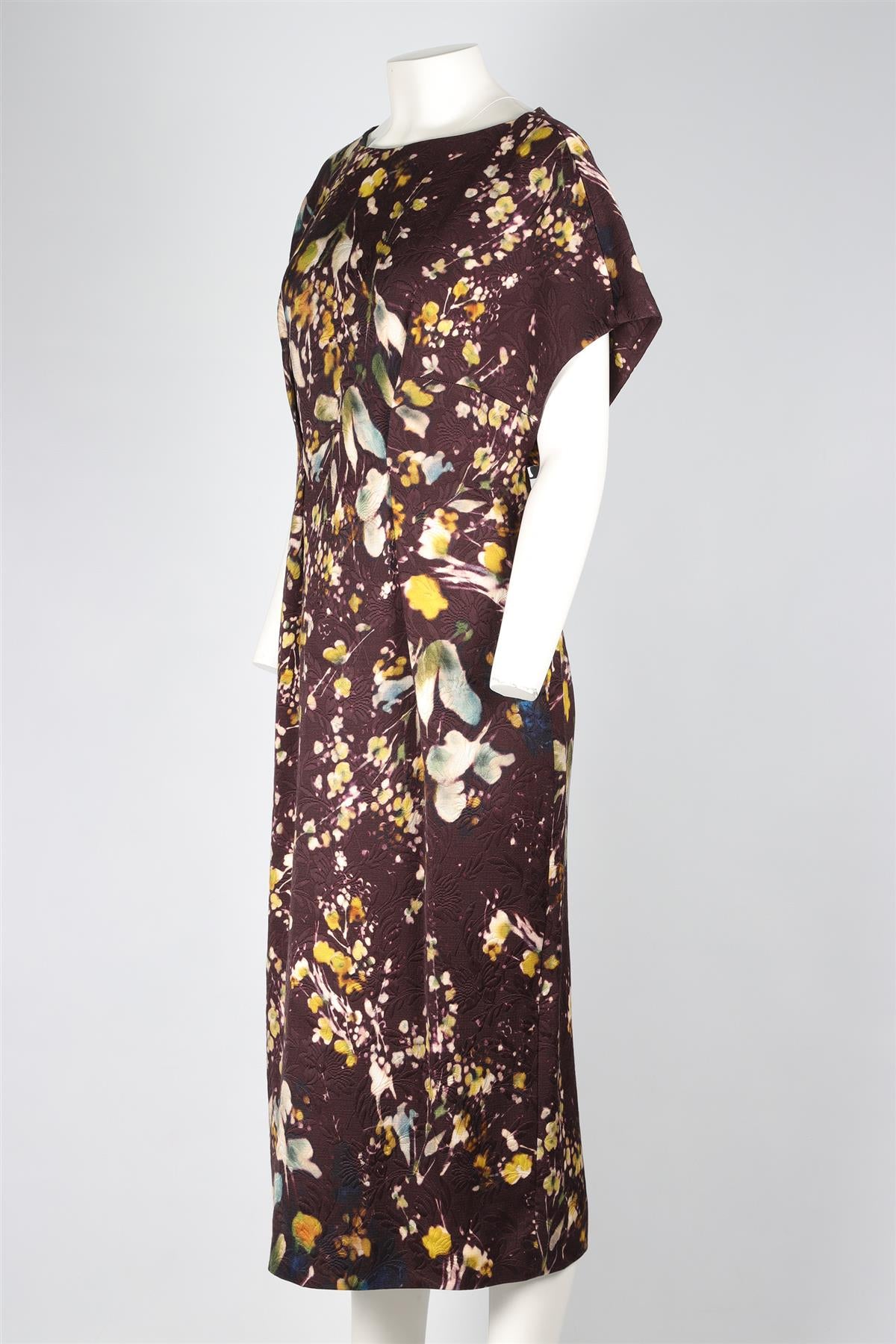 DRIES VAN NOTEN MULTI COTTON MIDI DRESS FR 42 UK 14