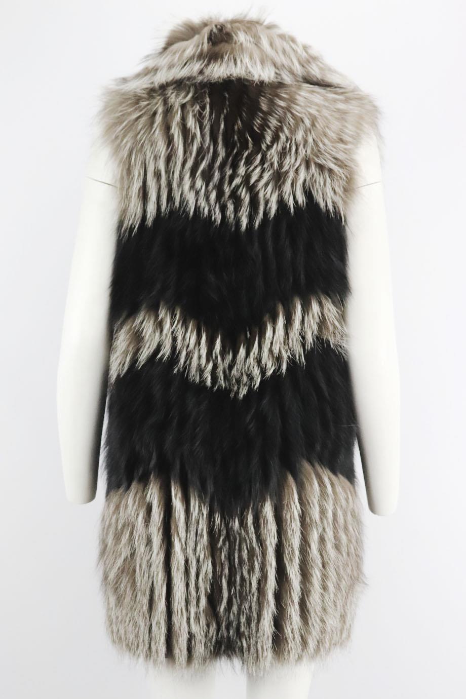 YVES SALOMON FOX FUR GILET FR 36 UK 8
