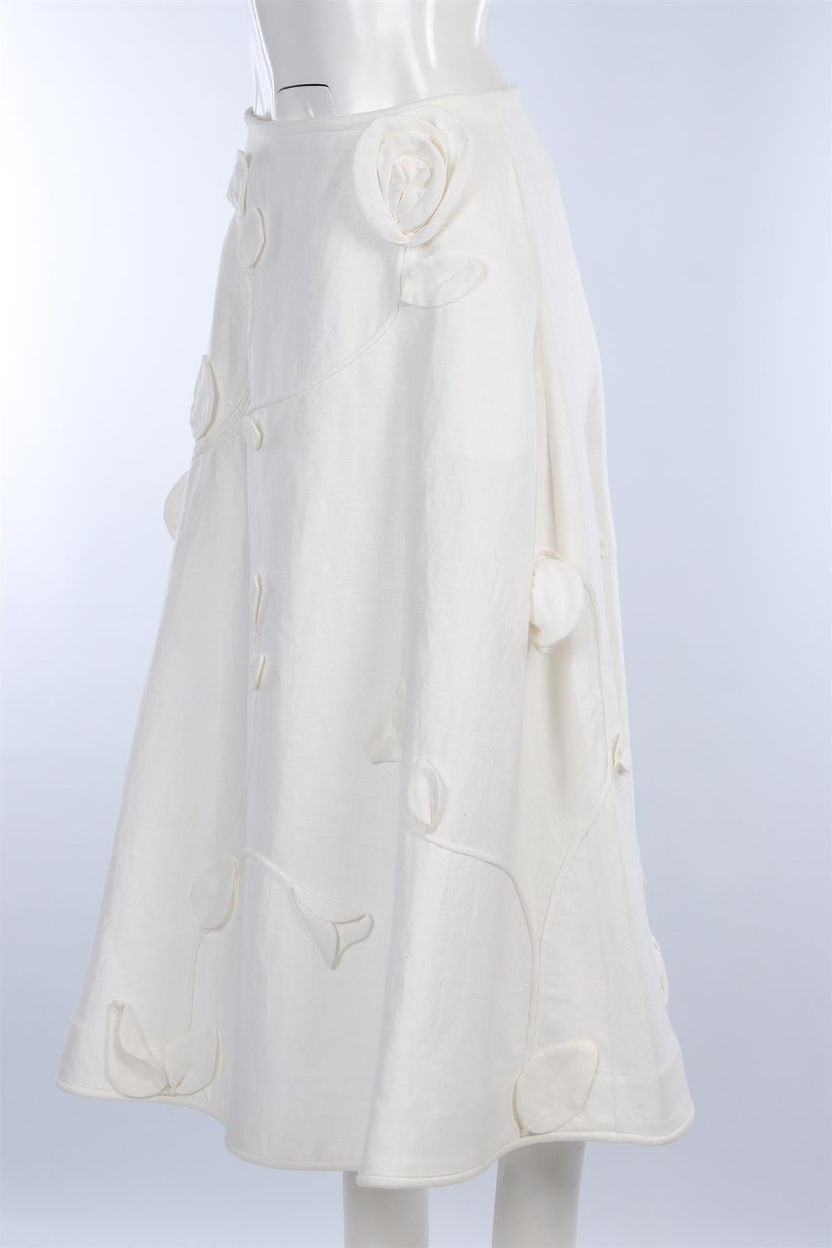 ZIMMERMANN WHITE LINEN MAXI SKIRT UK 10