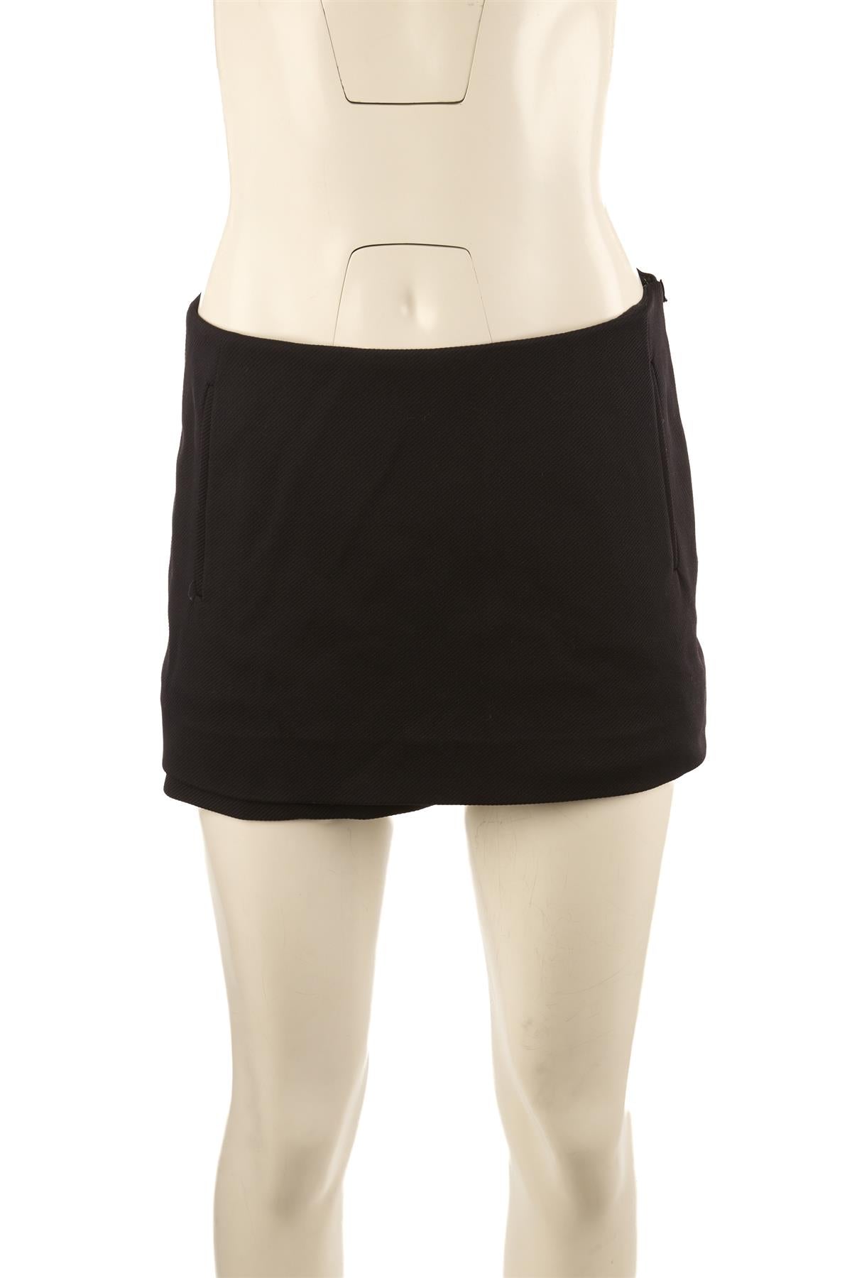 DIANE VON FURSTENBERG BLACK WOVEN MINI SKIRT US 4 UK 8