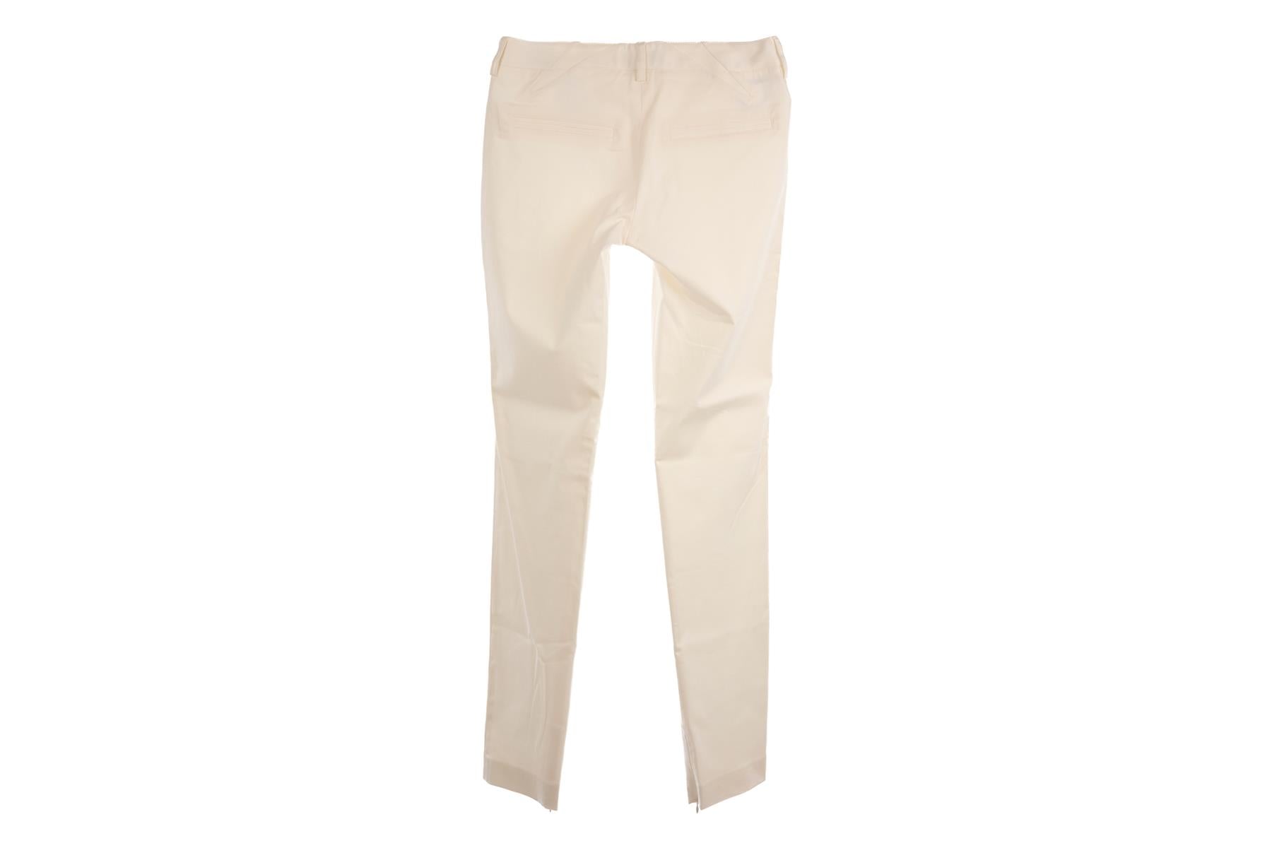 CHRISTIAN DIOR WHITE VINTAGE COTTON STRAIGHT LEG PANTS FR 36 UK 8