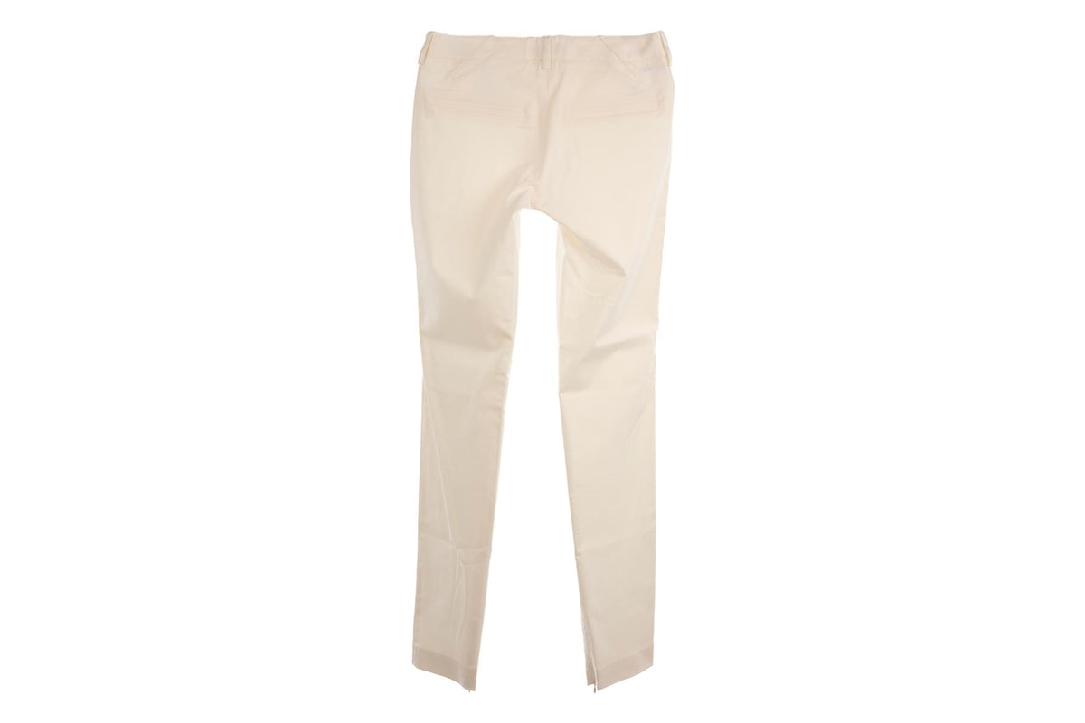 CHRISTIAN DIOR WHITE VINTAGE COTTON STRAIGHT LEG PANTS FR 36 UK 8