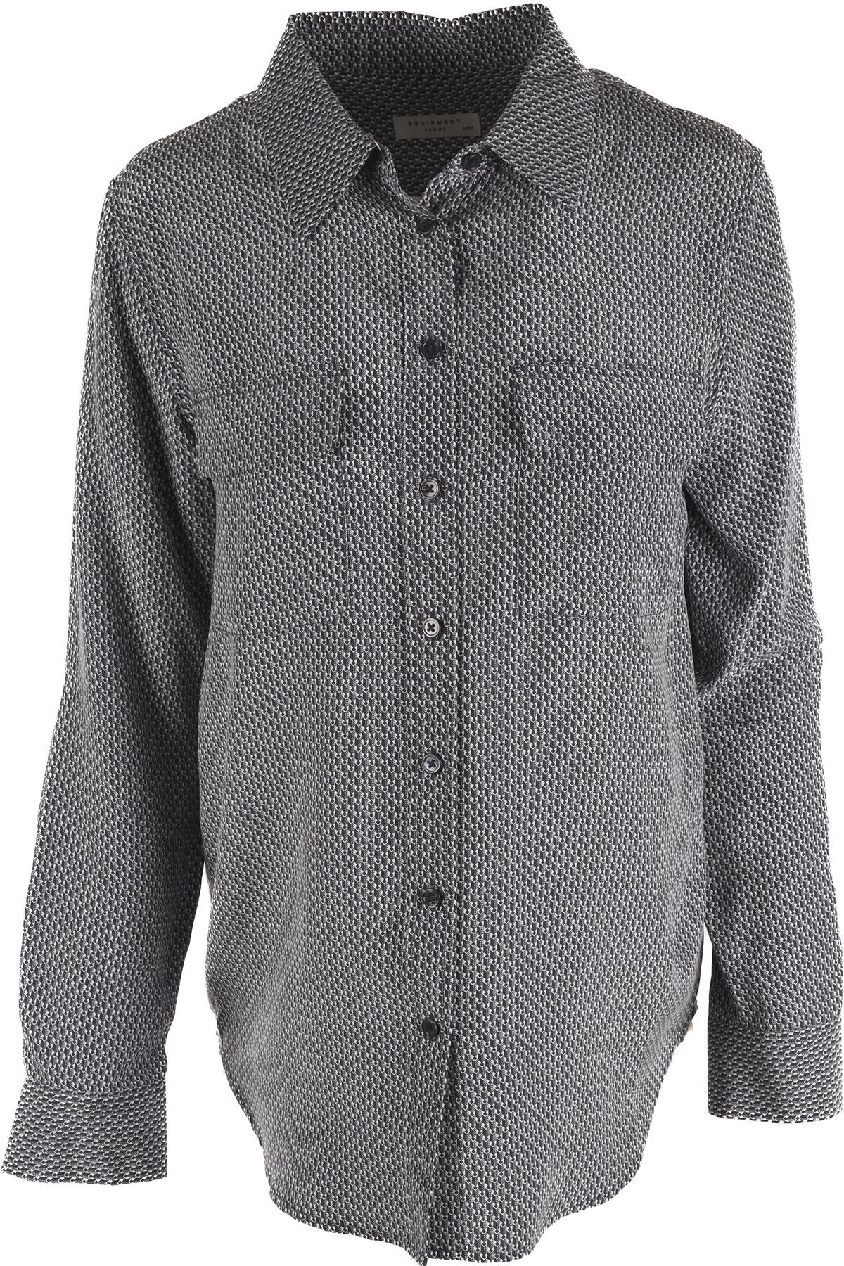 EQUIPMENT BLUE SILK SHIRT MEDIUM