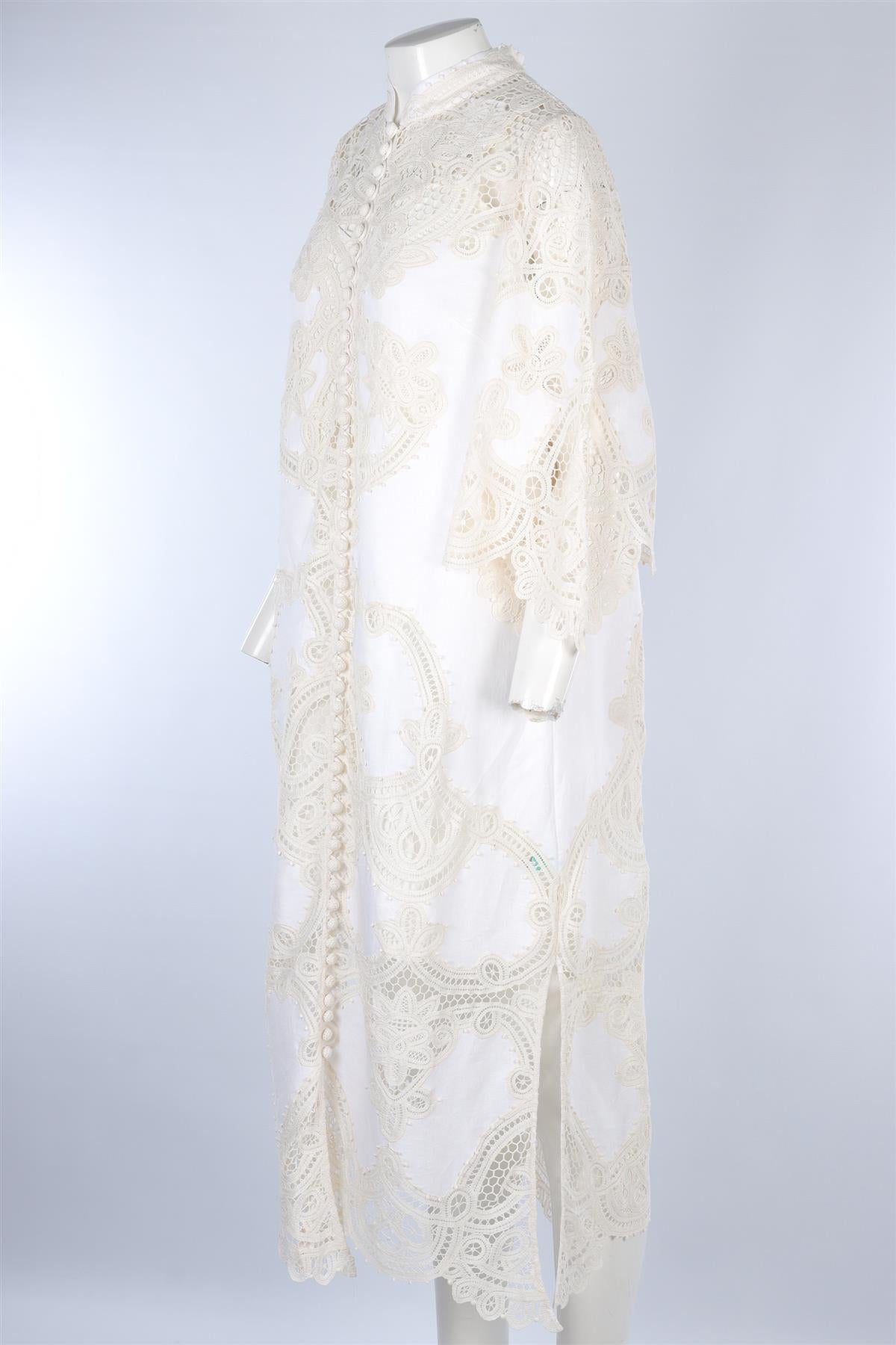 ZIMMERMANN WHITE LINEN MAXI DRESS UK 14