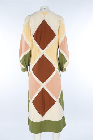 SÉZANE MULTI LINEN MAXI DRESS FR 40 UK 8