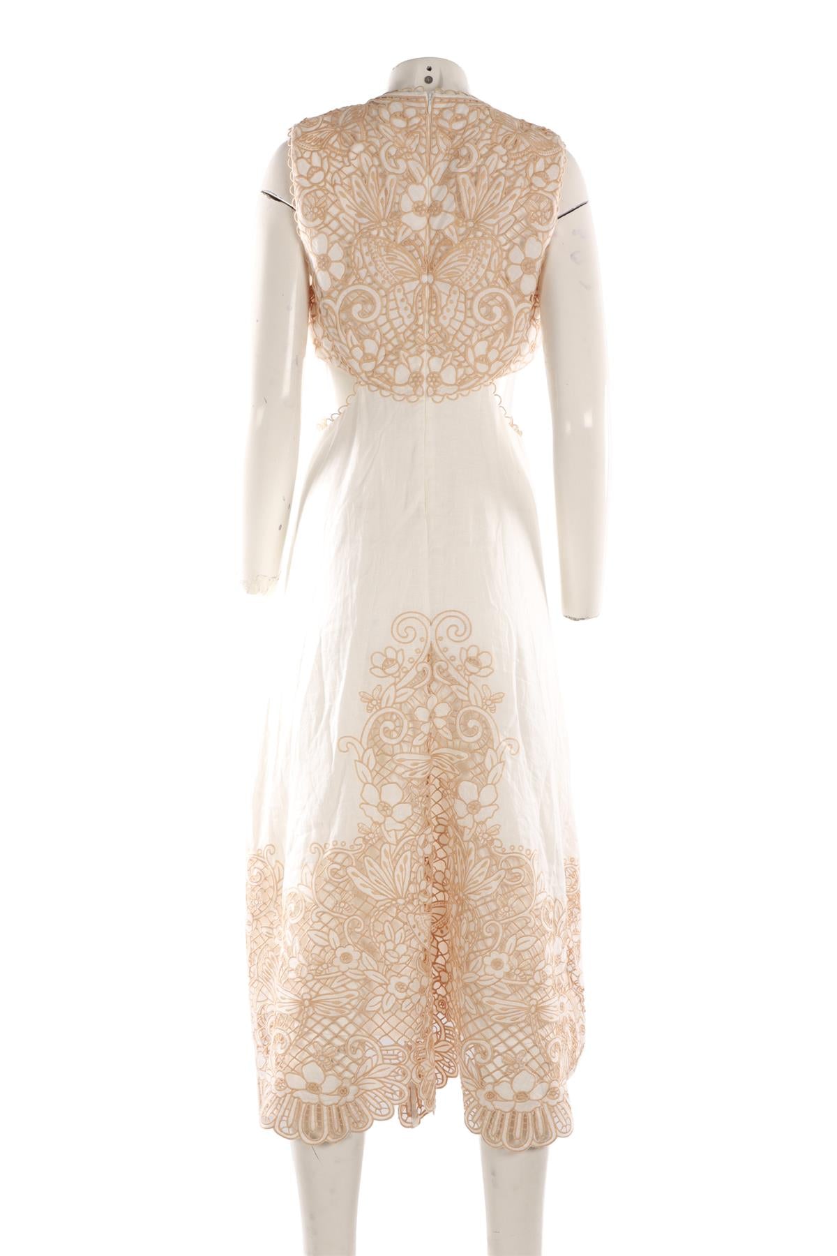ZIMMERMANN WHITE LINEN MAXI DRESS 2 UK 12