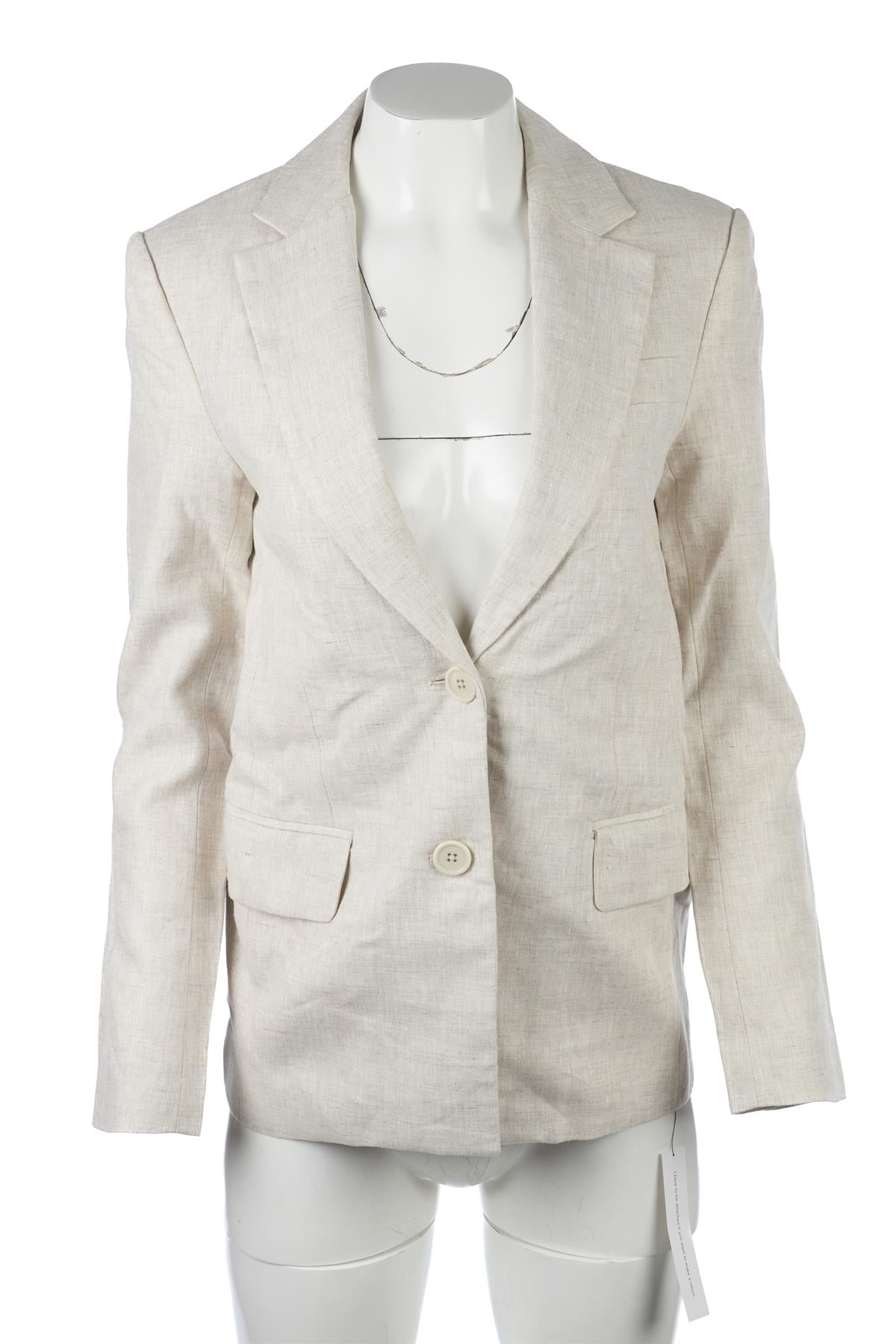 REFORMATION BEIGE LINEN BLAZER XSMALL