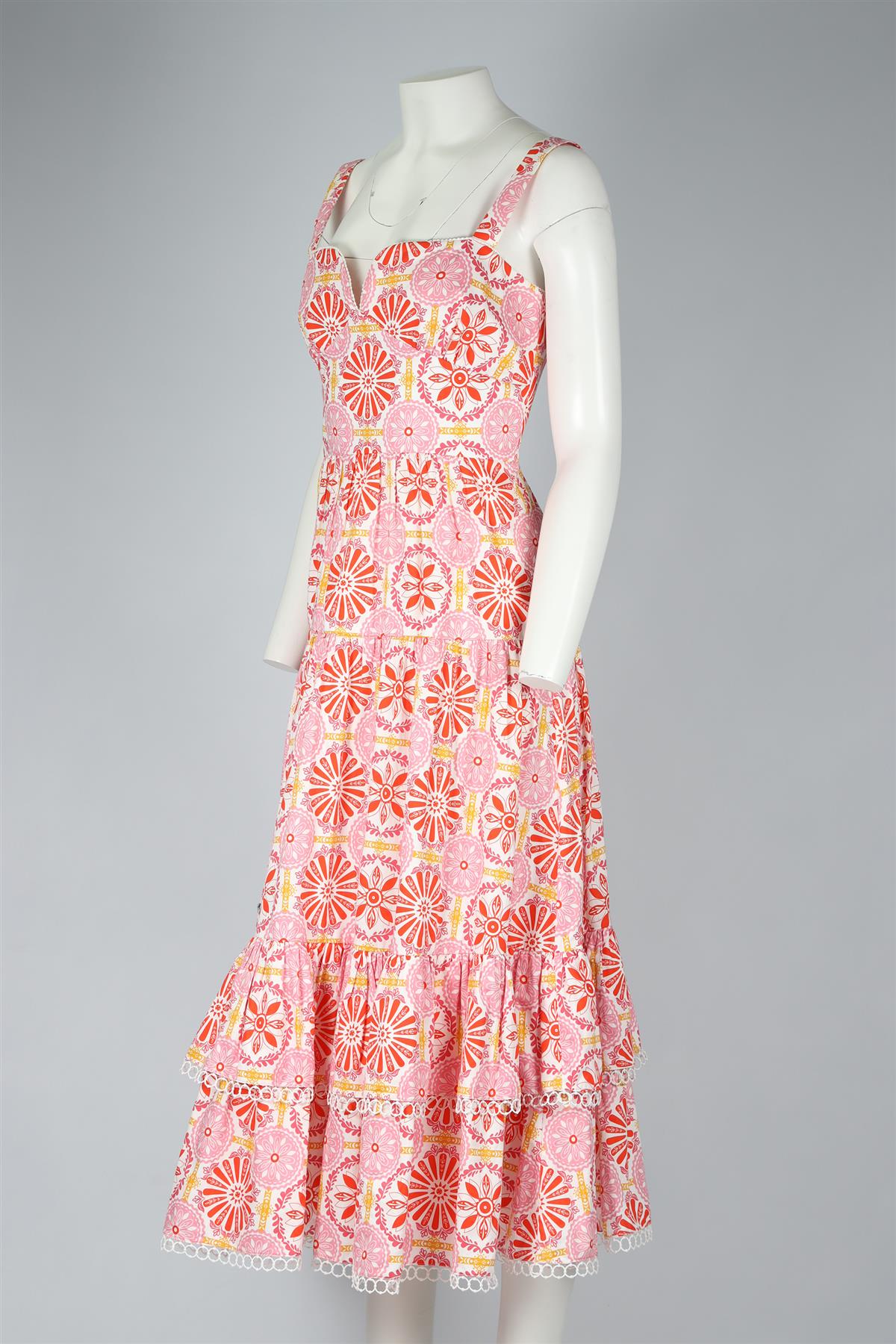 BORGO DE NOR PINK COTTON MAXI DRESS UK 12