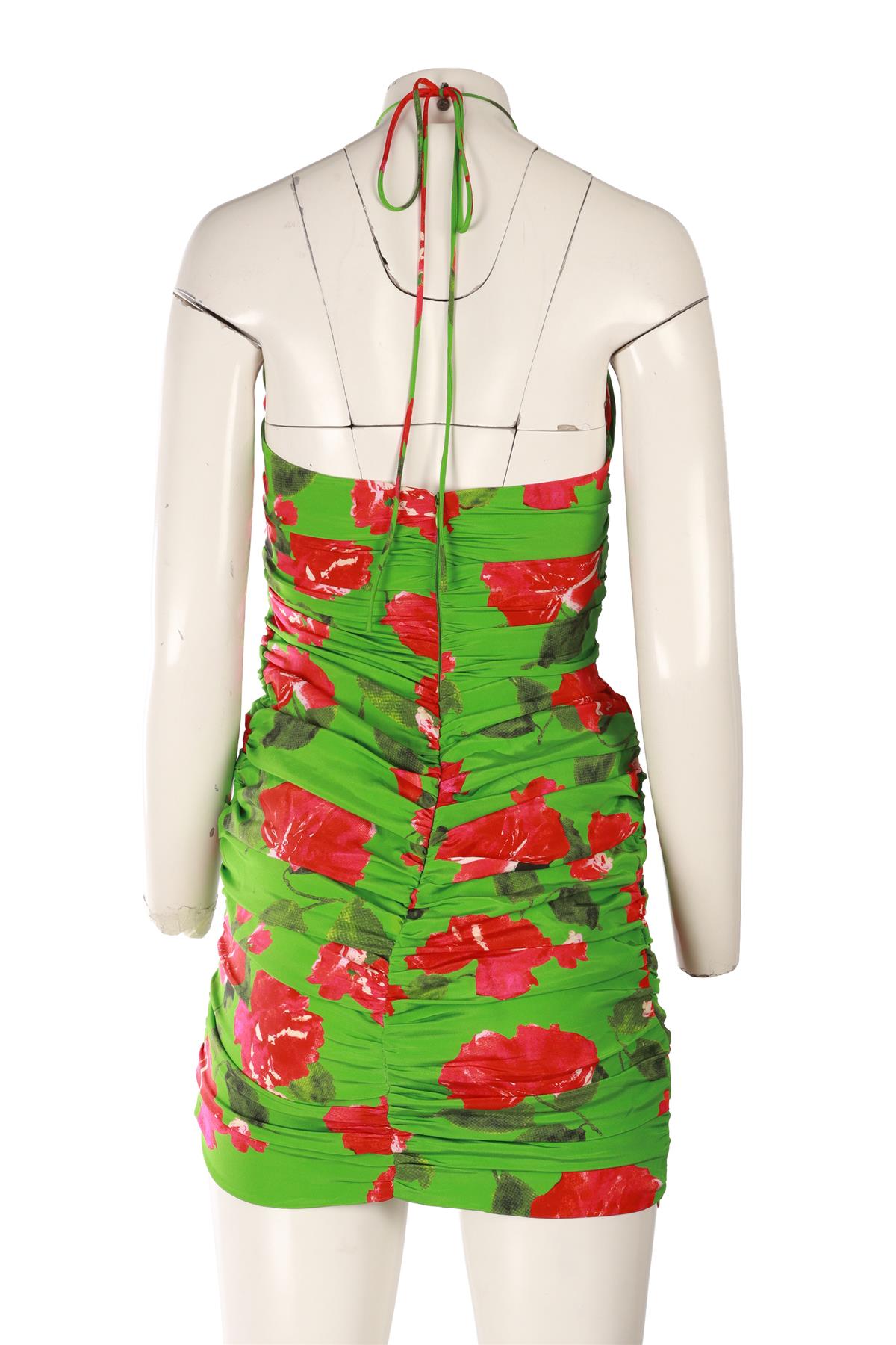 MAGDA BUTRYM GREEN SILK MINI DRESS FR 40 UK 12