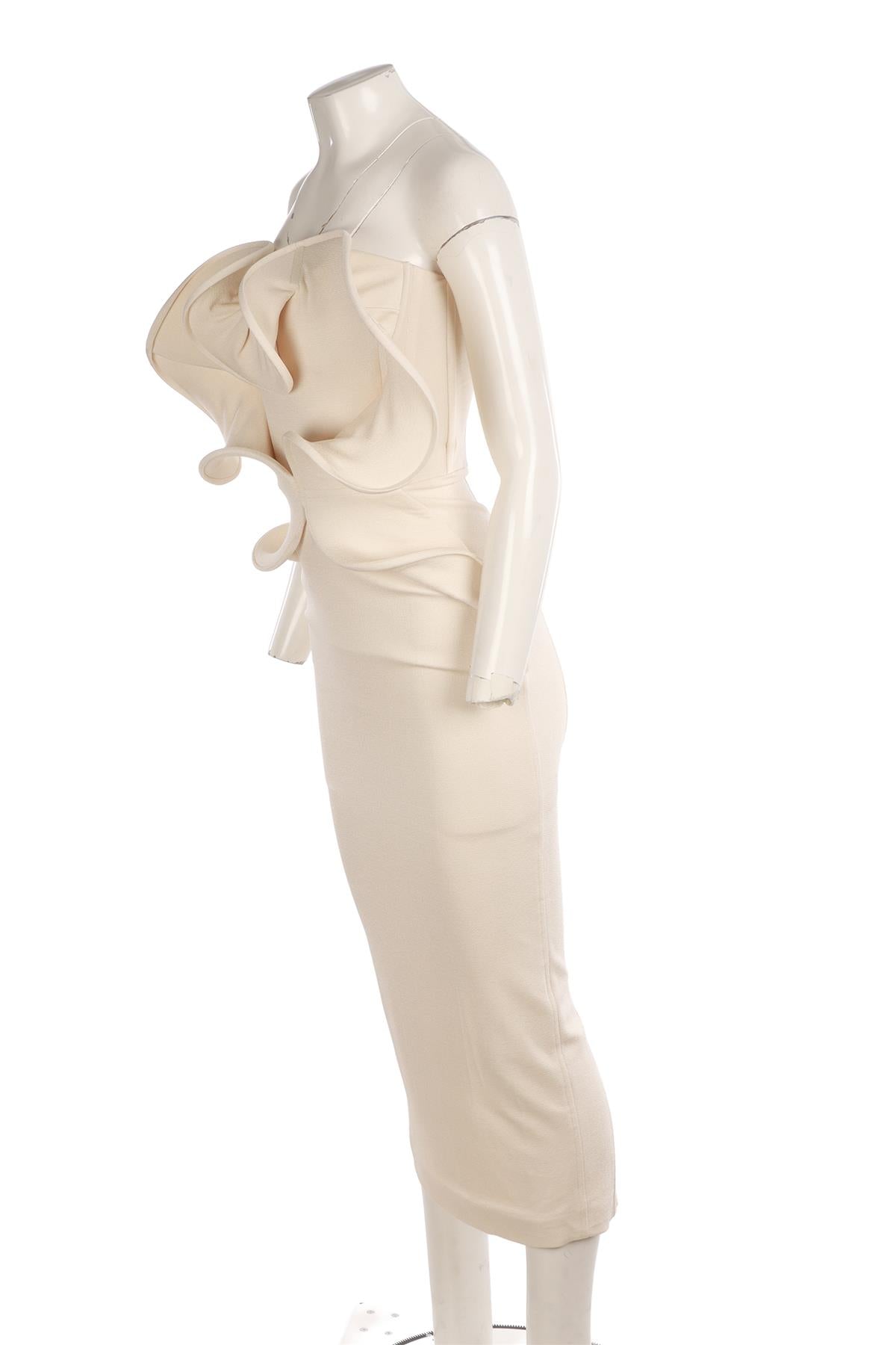 DEL CORE CREAM SILK MAXI DRESS IT 42 UK 10