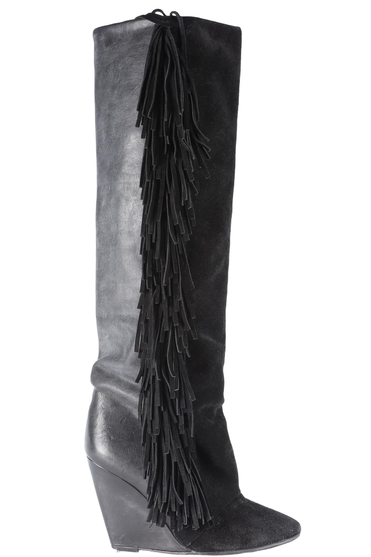 ISABEL MARANT BLACK SUEDE KNEE HIGH BOOTS EU 38 UK 5 US 8