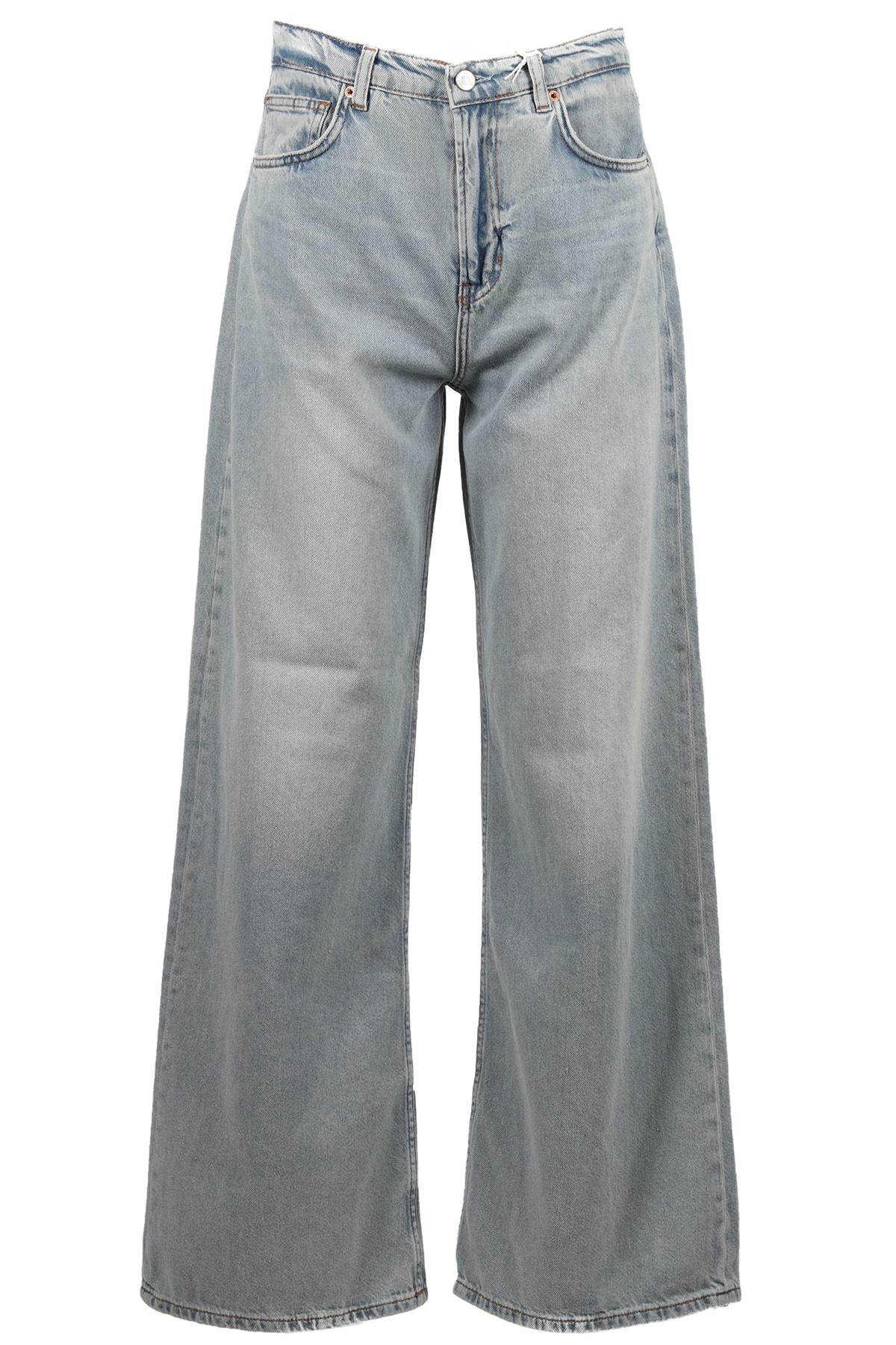 REFORMATION BLUE HIGH RISE WIDE LEG JEANS W28 UK 10