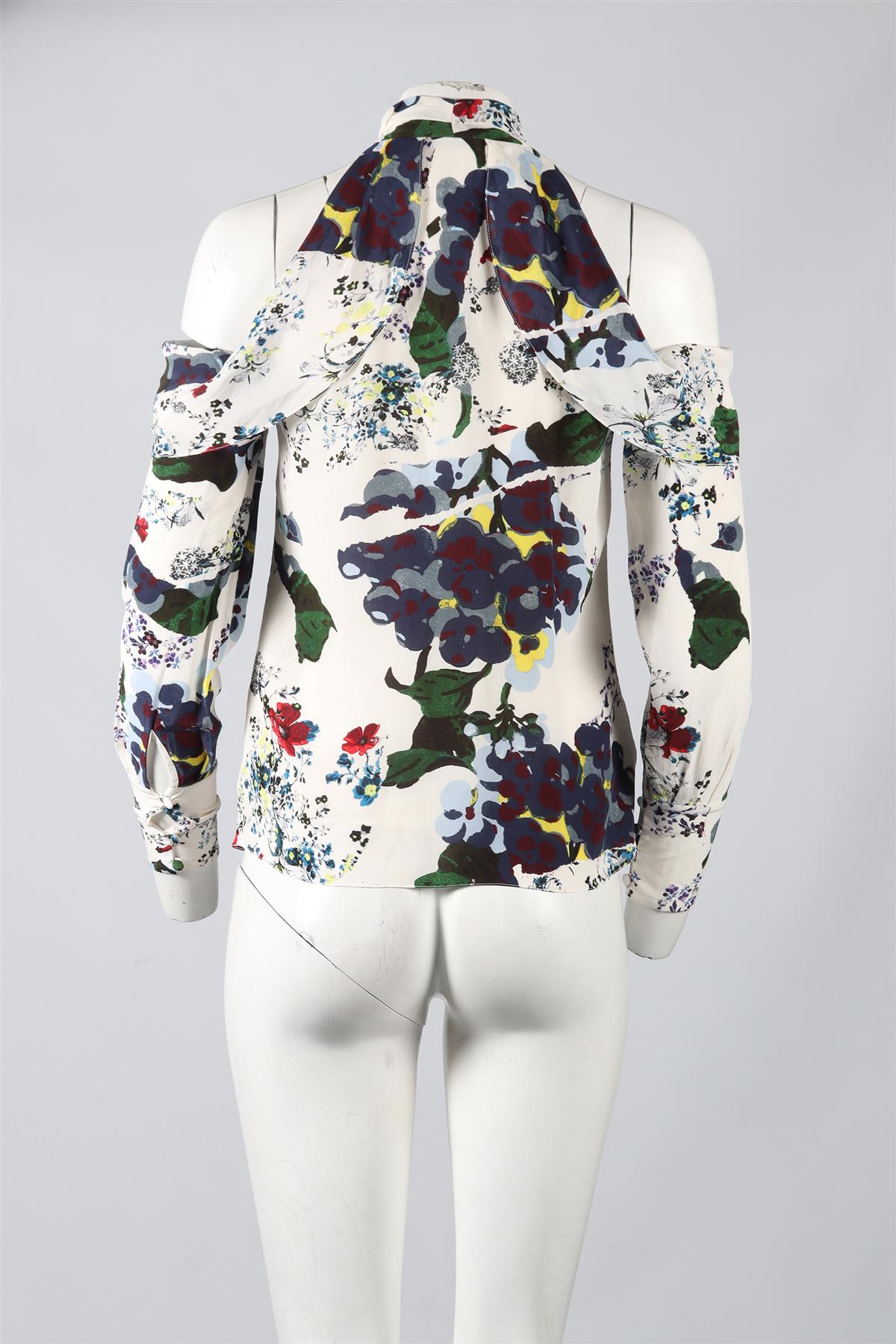 ERDEM FLORAL PRINT SILK TOP UK 8