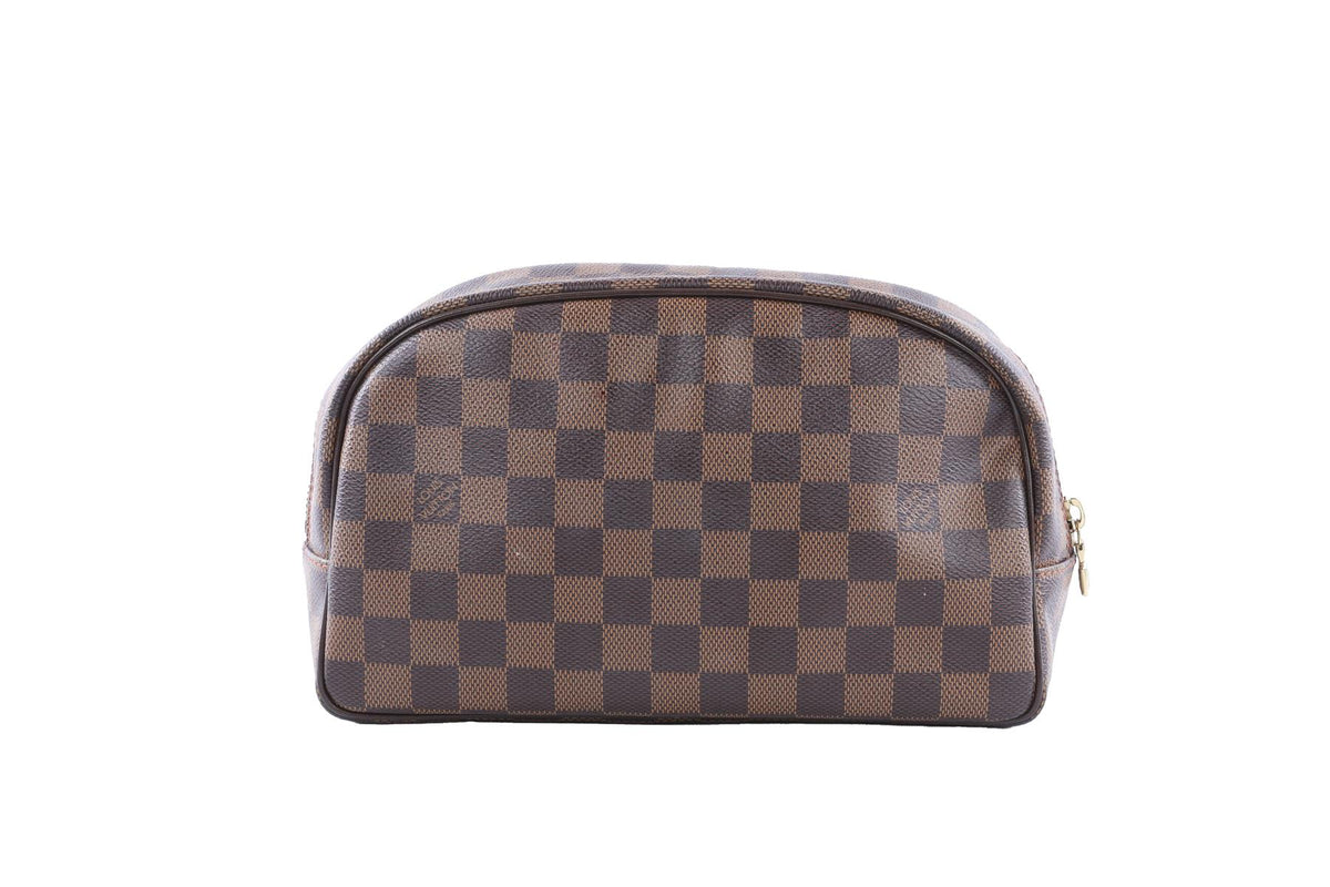 LOUIS VUITTON BROWN 2013 TROUSSE TOILETTE 25 DAMIER EBENE COSMETICS POUCH