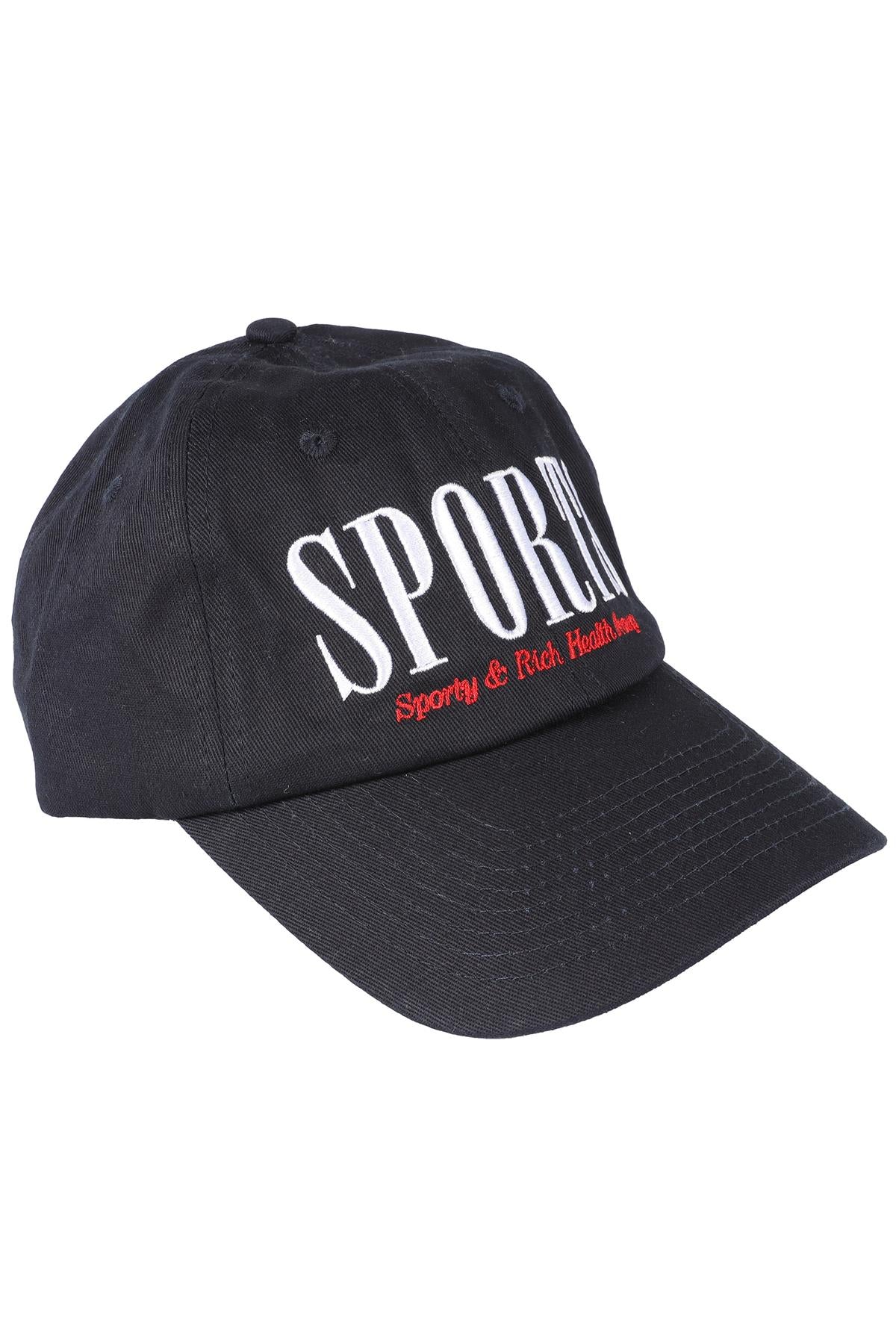 SPORTY & RICH NAVY COTTON BASEBALL CAP ONE SIZE