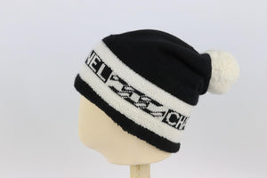 CHANEL 2020 LOGO INTARSIA CASHMERE BEANIE ONE SIZE