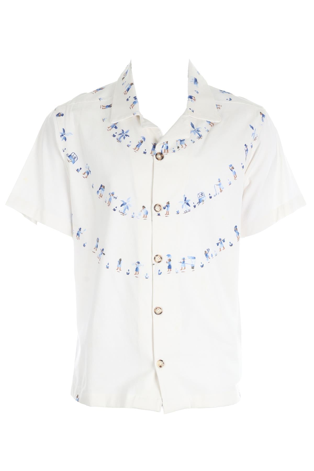 PIKOL WHITE MENS COTTON SHIRT SMALL