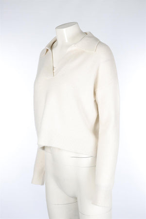ORGANIC BY JOHN PATRICK CREAM CASHMERE SWEATER SMALL