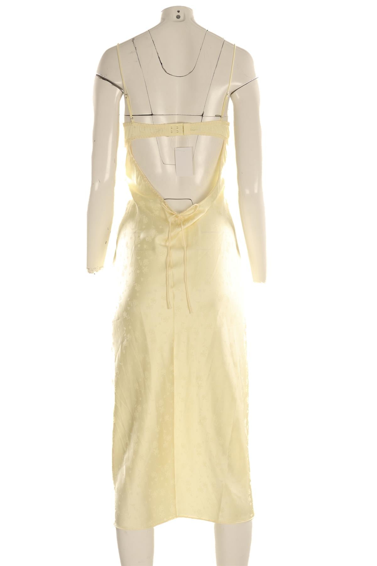 FOR LOVE & LEMONS YELLOW SATIN MAXI DRESS XSMALL