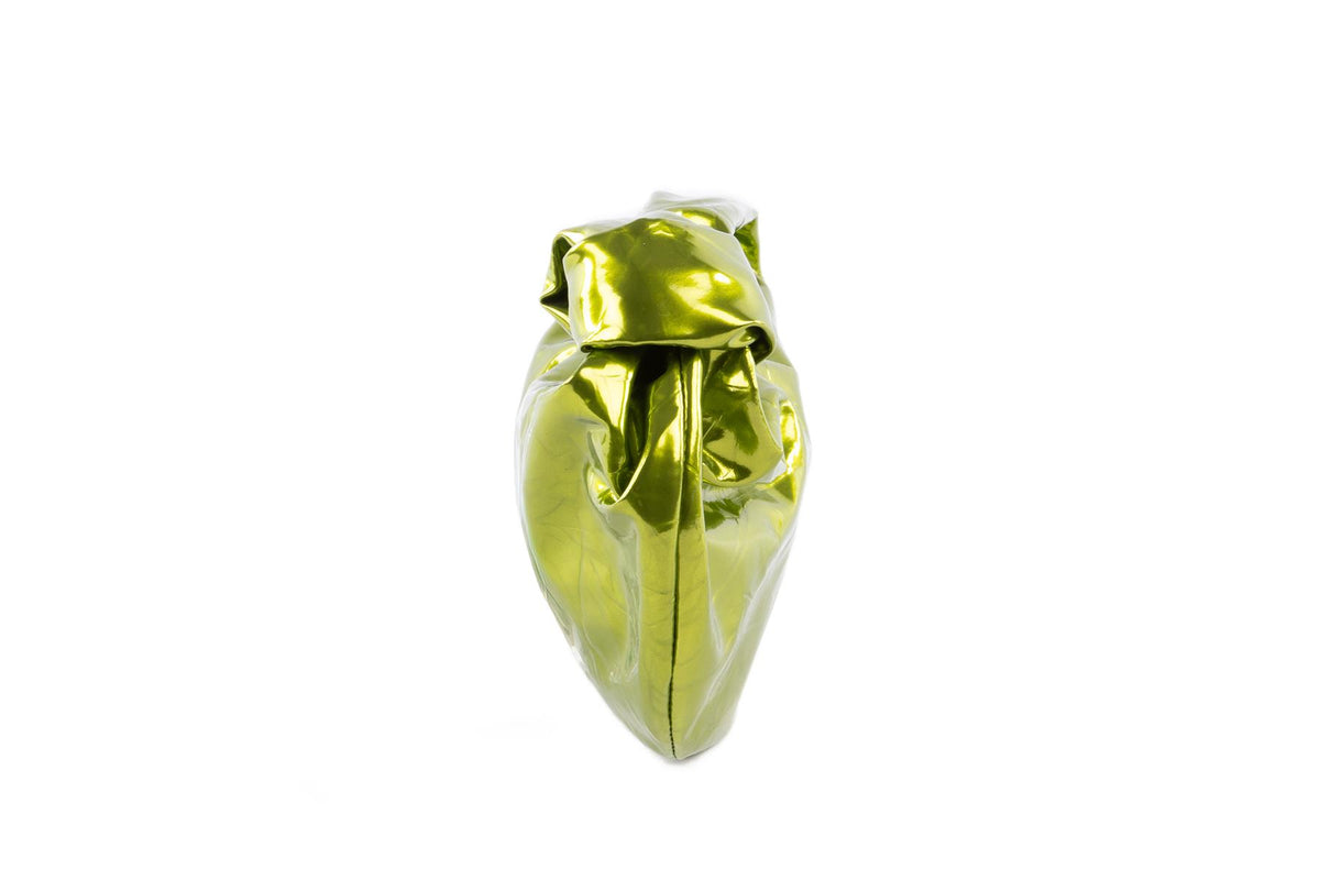 BOTTEGA VENETA GREEN JODIE MINI CRUSHED LEATHER TOTE BAG