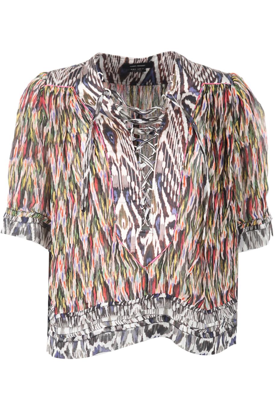 ISABEL MARANT PRINTED SILK BLEND TOP FR 34 UK 6