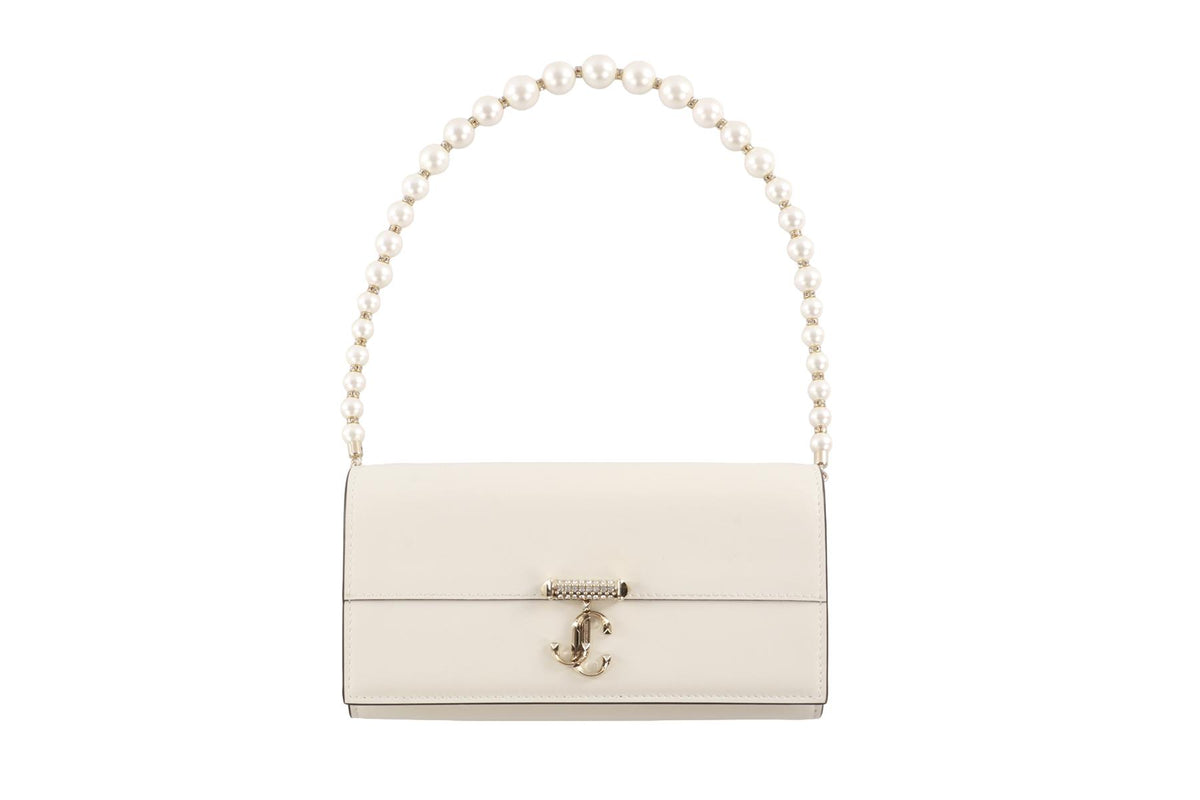 JIMMY CHOO IVORY AVENUE LEATHER SHOULDER BAG
