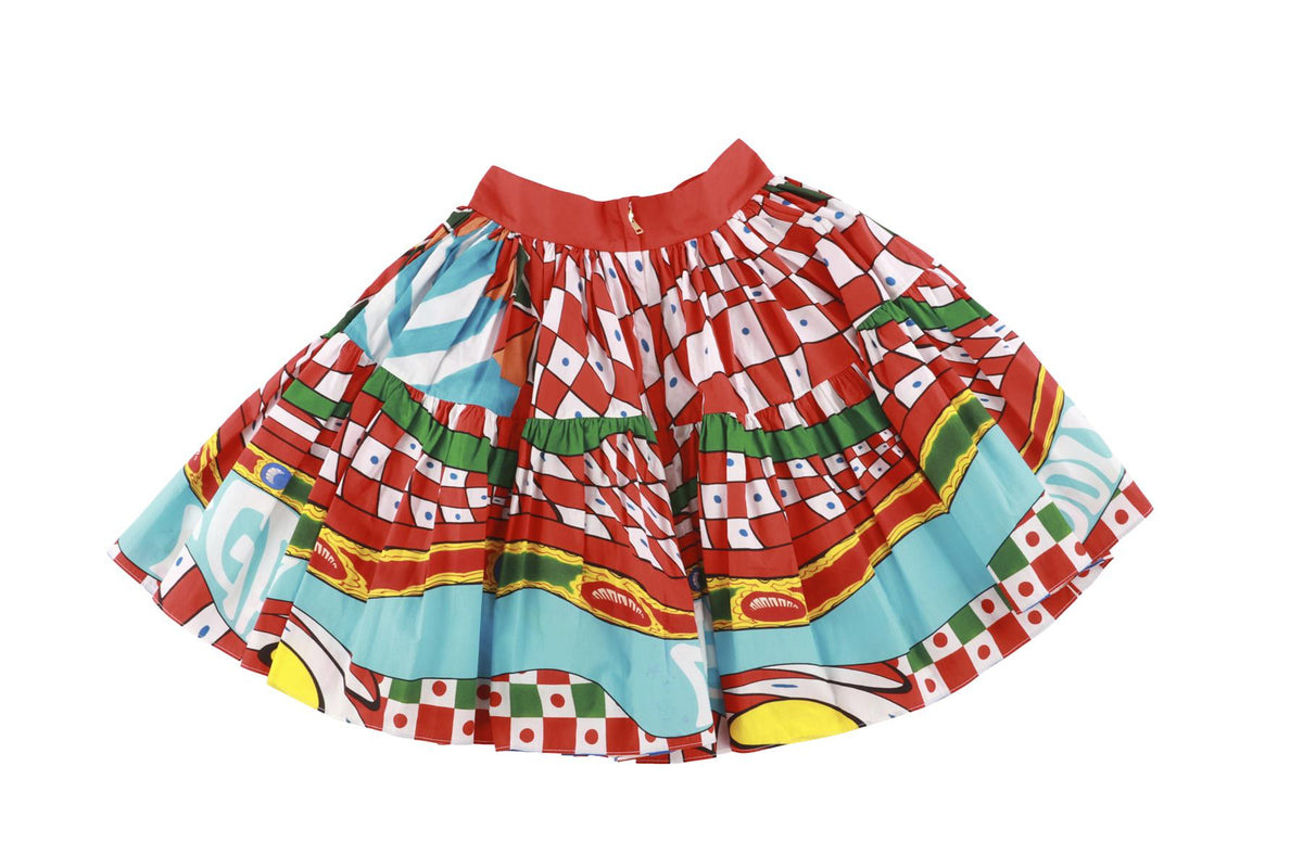 DOLCE & GABBANA MULTI COTTON MINI SKIRT IT 38 UK 6