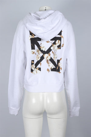 OFF-WHITE WHITE COTTON HOODIE MEDIUM