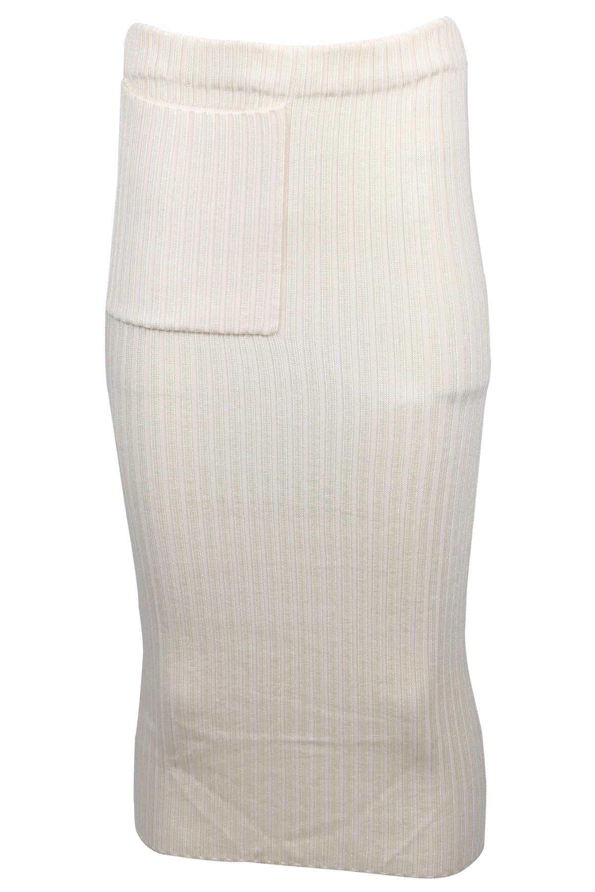 JOSEPH CREAM WOOL MIDI SKIRT SMALL