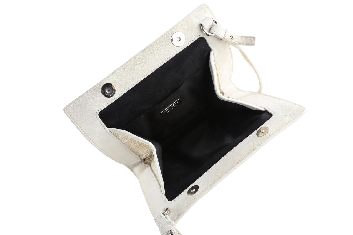 JIL SANDER ECRU STINGRAY CROSSBODY BAG
