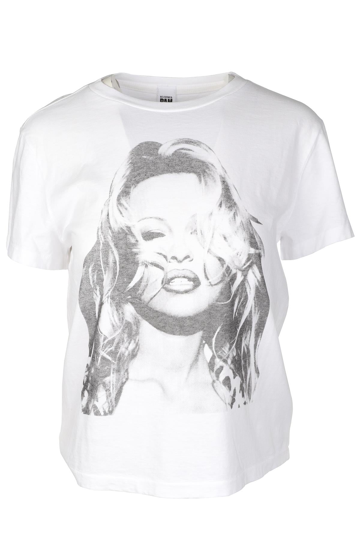RE/DONE + PAMELA ANDERSON WHITE COTTON T-SHIRT MEDIUM