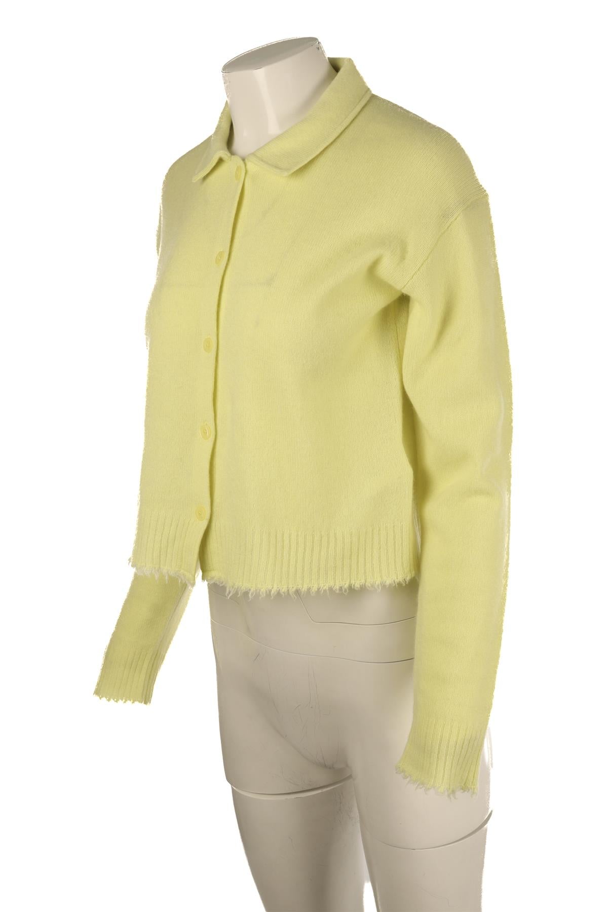 RE/DONE YELLOW CASHMERE CARDIGAN SMALL