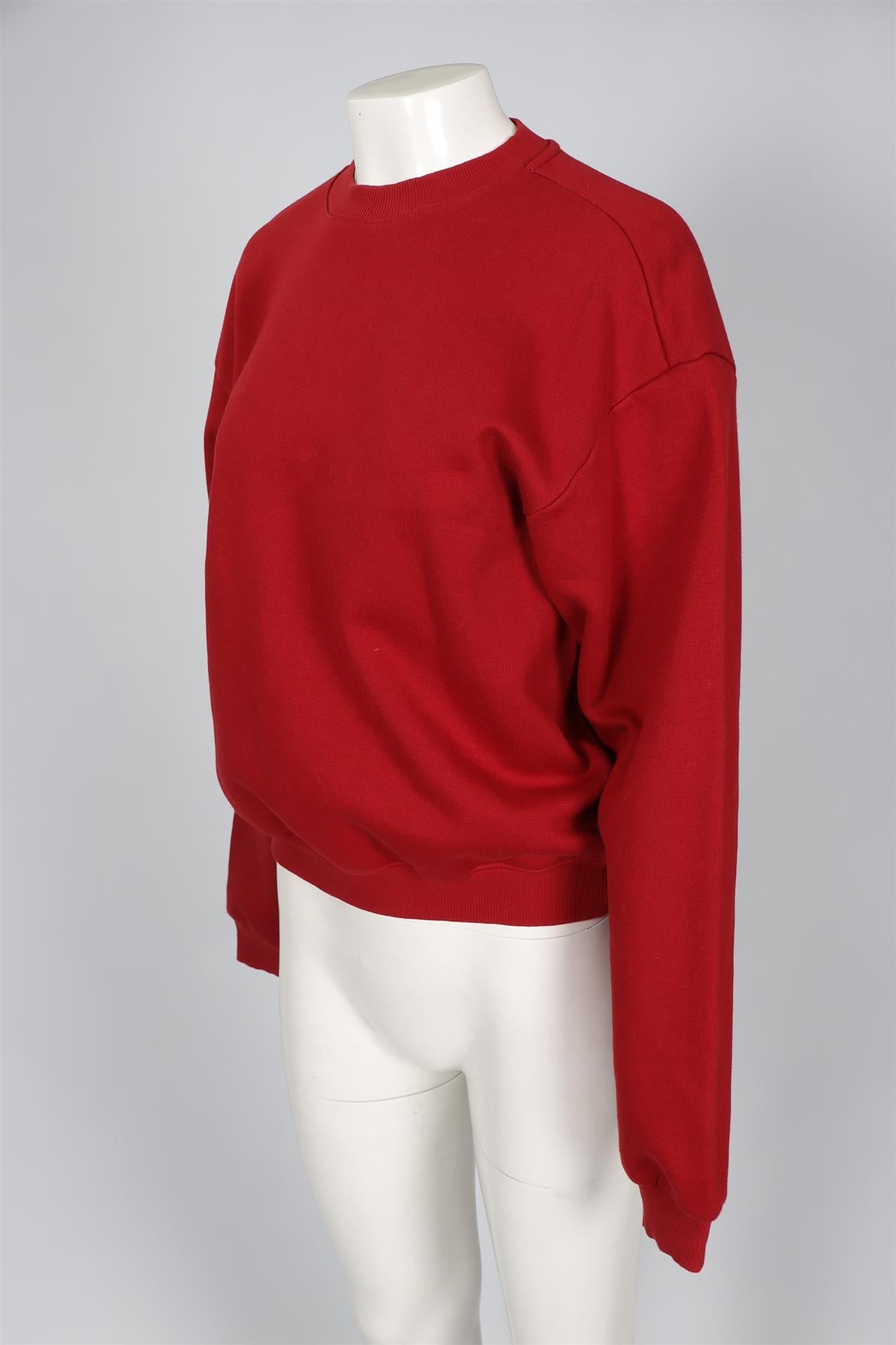 SKIMS RED COTTON SWEATSHIRT MEDIUM