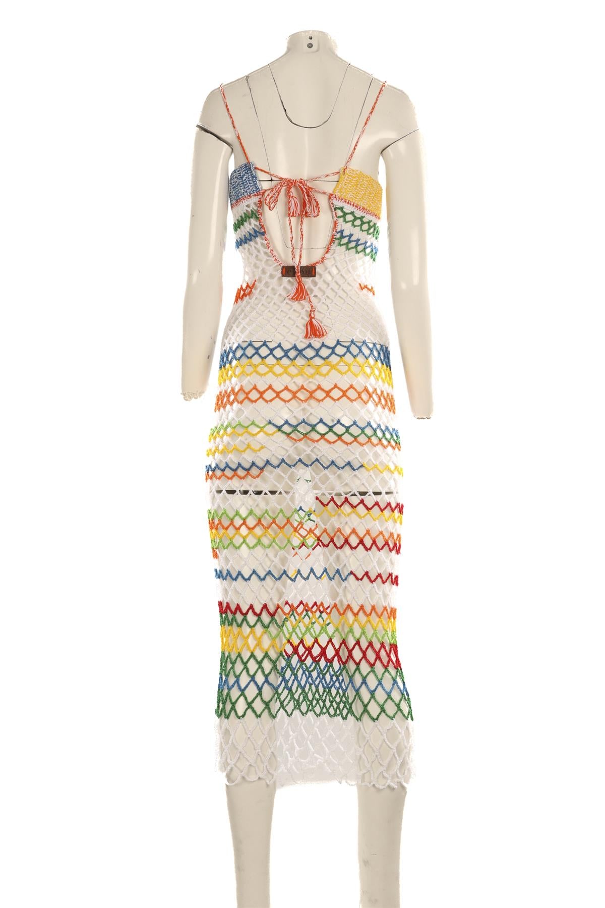 ELIOU MULTI CROCHET MIDI DRESS SMALL