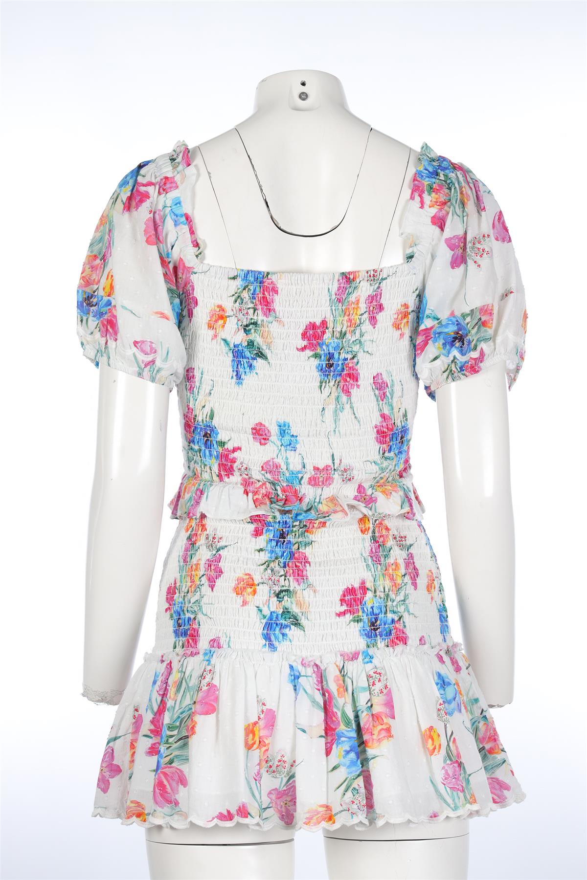 LOVESHACKFANCY MULTI COTTON MINI DRESS MEDIUM