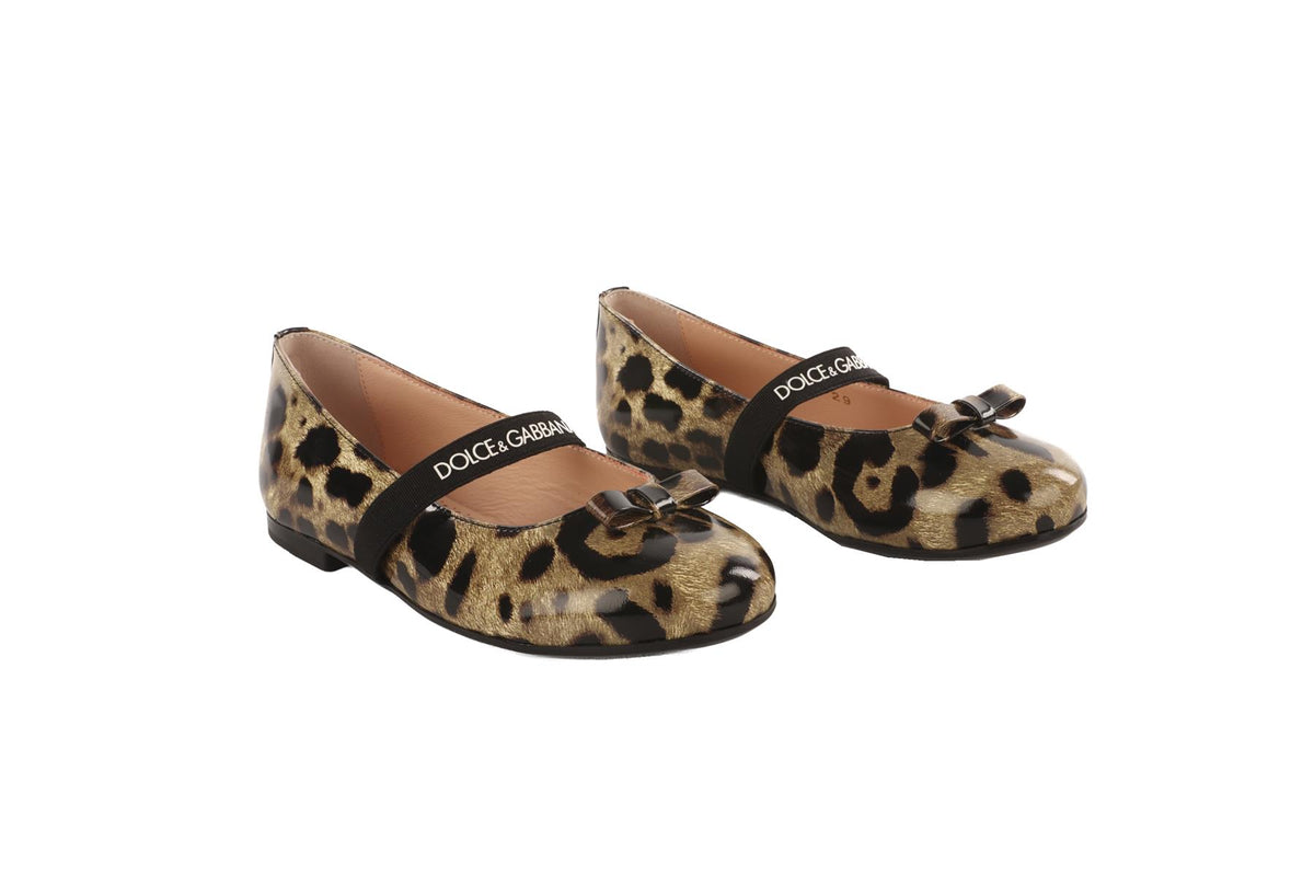 DOLCE & GABBANA BROWN KIDS GIRLS BALLET FLATS EU 29 UK 11 US 12