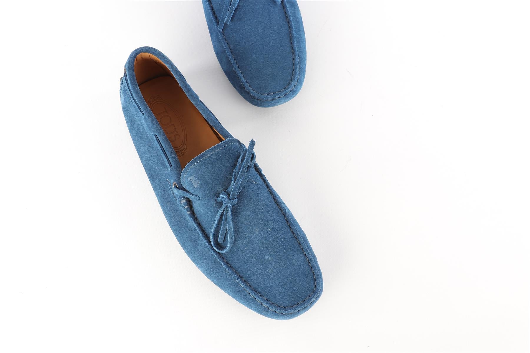 TOD'S BLUE MEN'S SUEDE LOAFERS EU 41.5 UK 7.5 US 8.5
